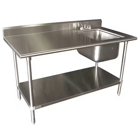 Advance Tabco Kms-11B-306R Scullery Sink With Left Work Table, Floor