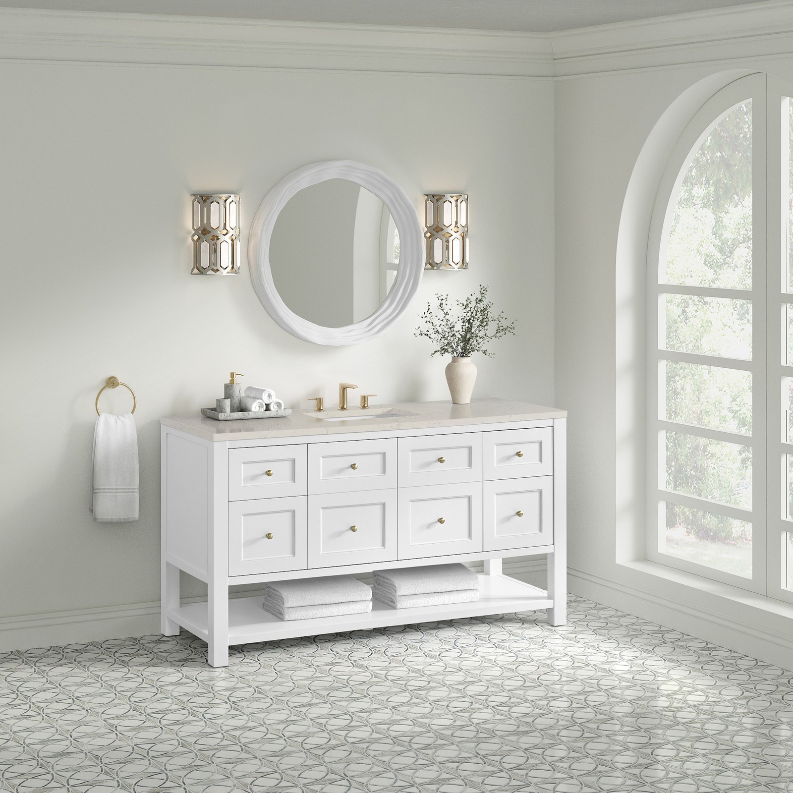 James Martin Vanities 330-V60S-3SFR Breckenridge 60″ – Light Natural Oak