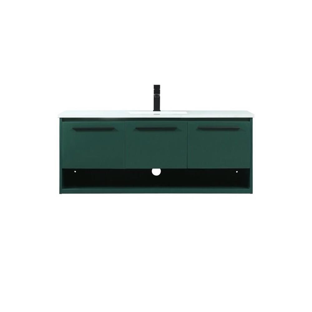 Elegant Decor Roman 48″ Aluminum Alloy MDF Single Bathroom Vanity in Green