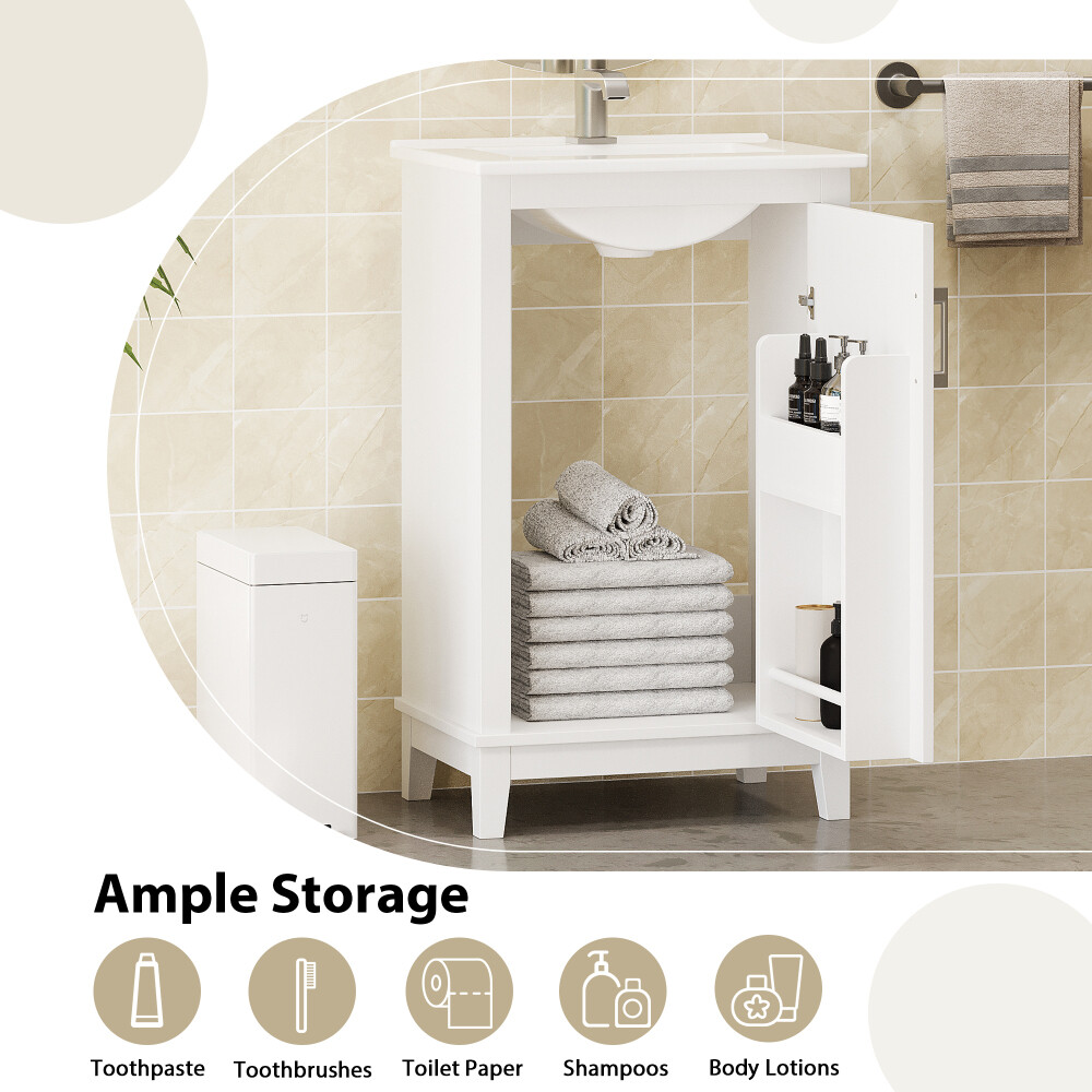 20 Inch Bathroom Vanity Modern Small Bathroom Vanity Cabinet With Ceramic Basin
