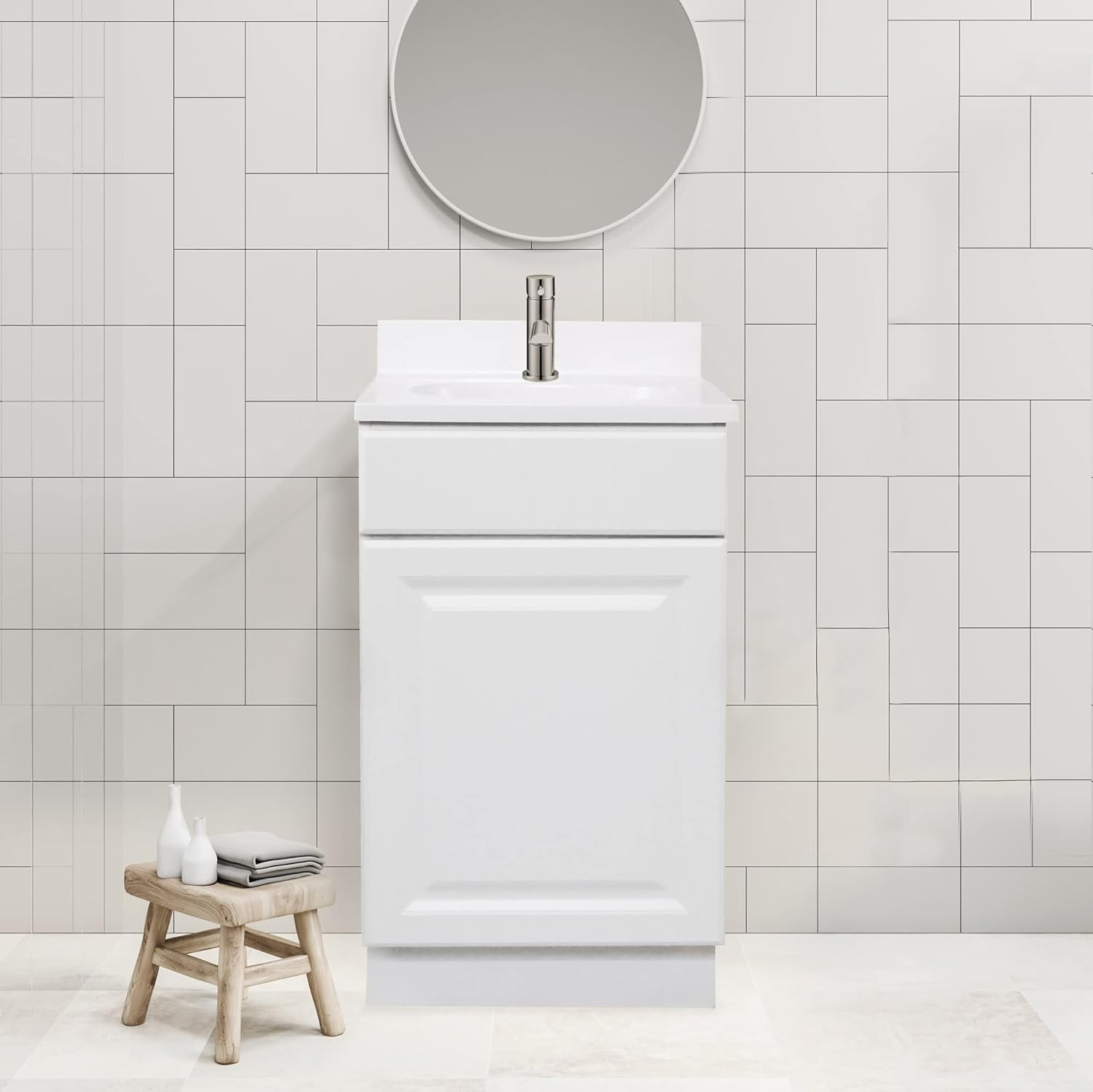 597112 Wyndham Unassembled Bathroom Vanity Cabinet without Top, 18 X 16/1 Door,
