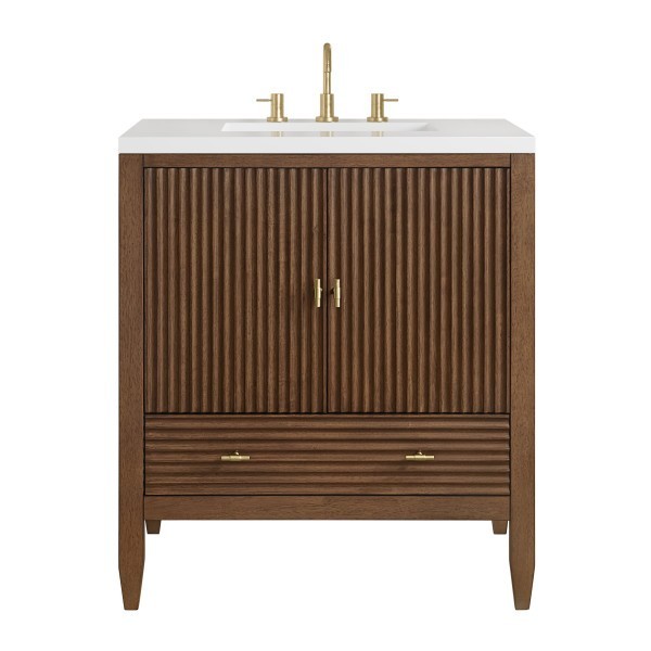 30″ James Martin Myrrin 485-V30-WLT-3WZ Vanity Cabinet White Zeus Silestone Top