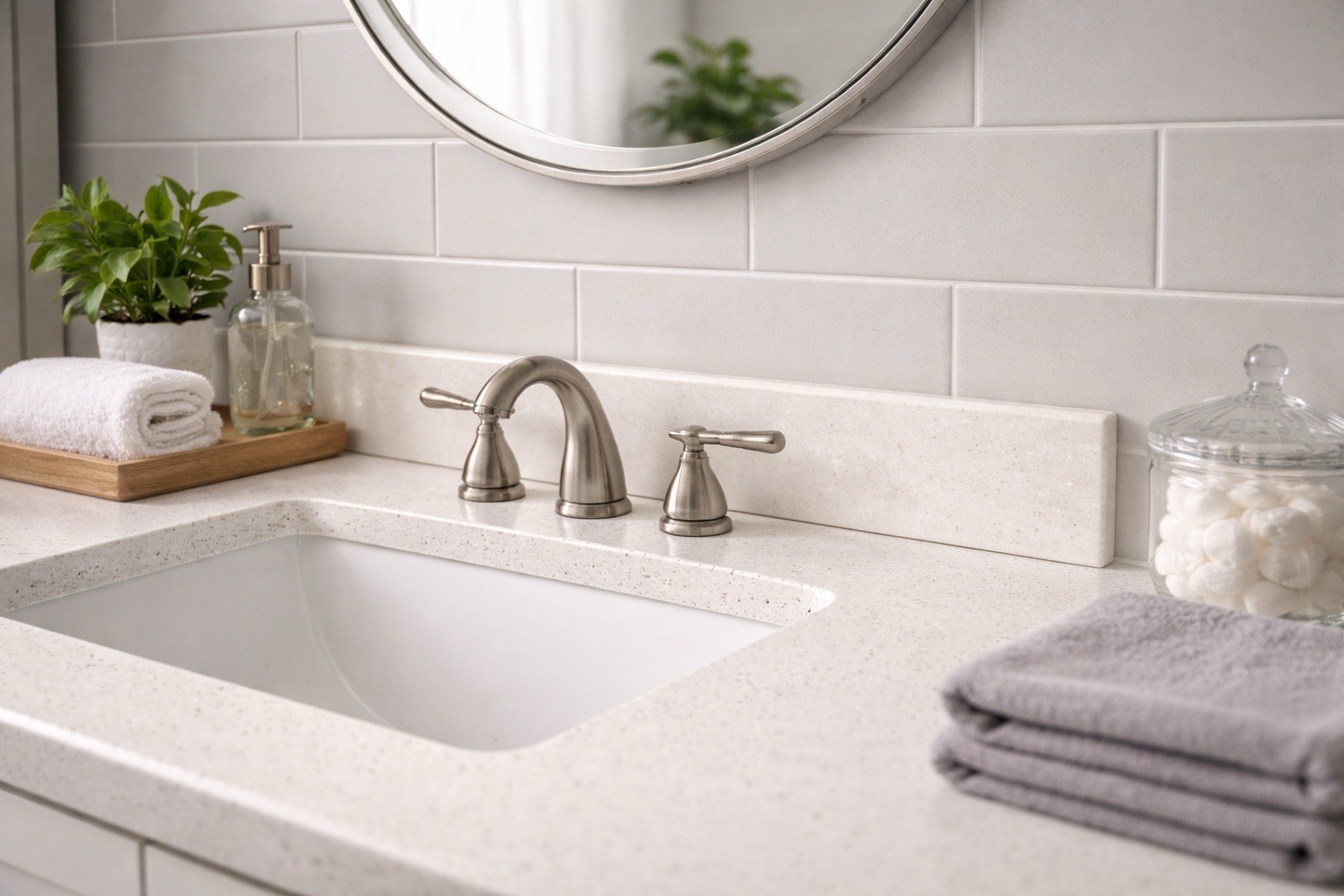 21” Bathroom Vanity Backsplash Cultured Marble White Replacement Splash Guard