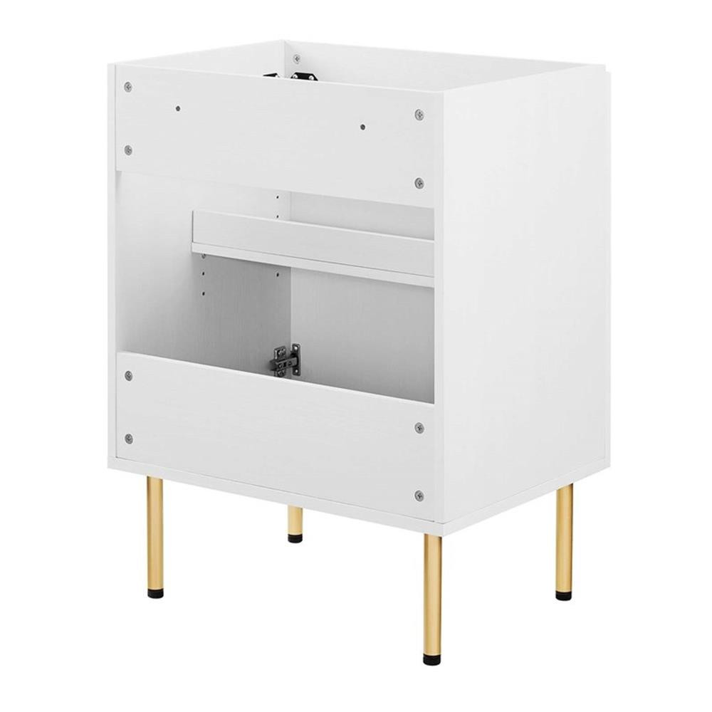 Modway Chaucer 24″ Wood & Rattan Bathroom Vanity Cabinet in White