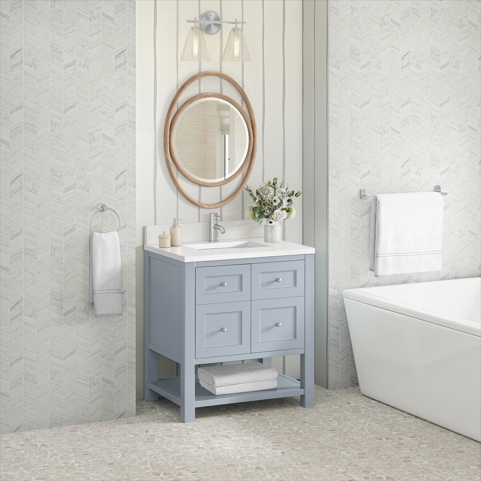James Martin Vanities 330-V30-1WZ Breckenridge 30″ – Light Natural Oak