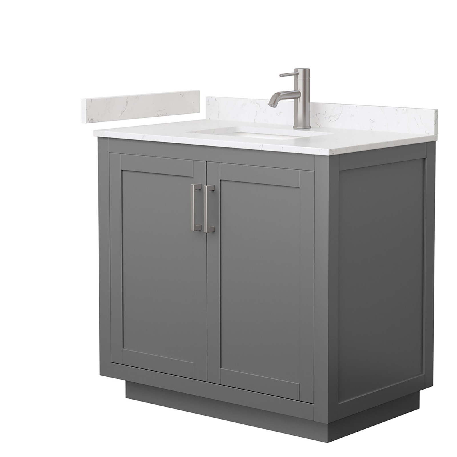 Wyndham Collection WCF2929-36S-VCA-MXX Miranda 36″ – Dark Gray / White Cultured