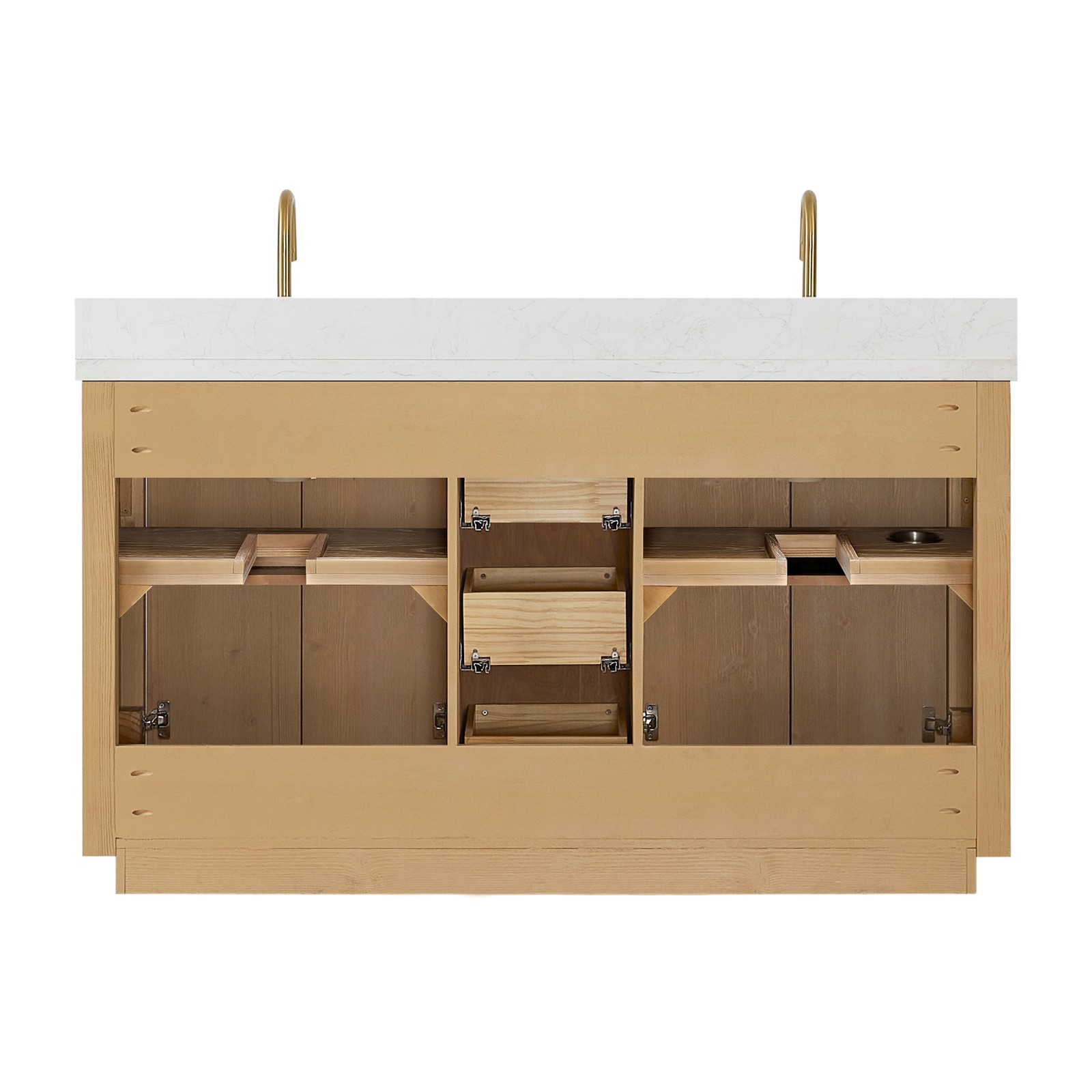 Cadiz 60″ Double Bathroom Vanity in Washed Ash Grey w/Lightning White top&Mirror