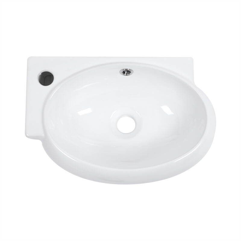 Small Wall Mount Vessel Sink Rectangle Sink White Ceramic Bathroom Sink