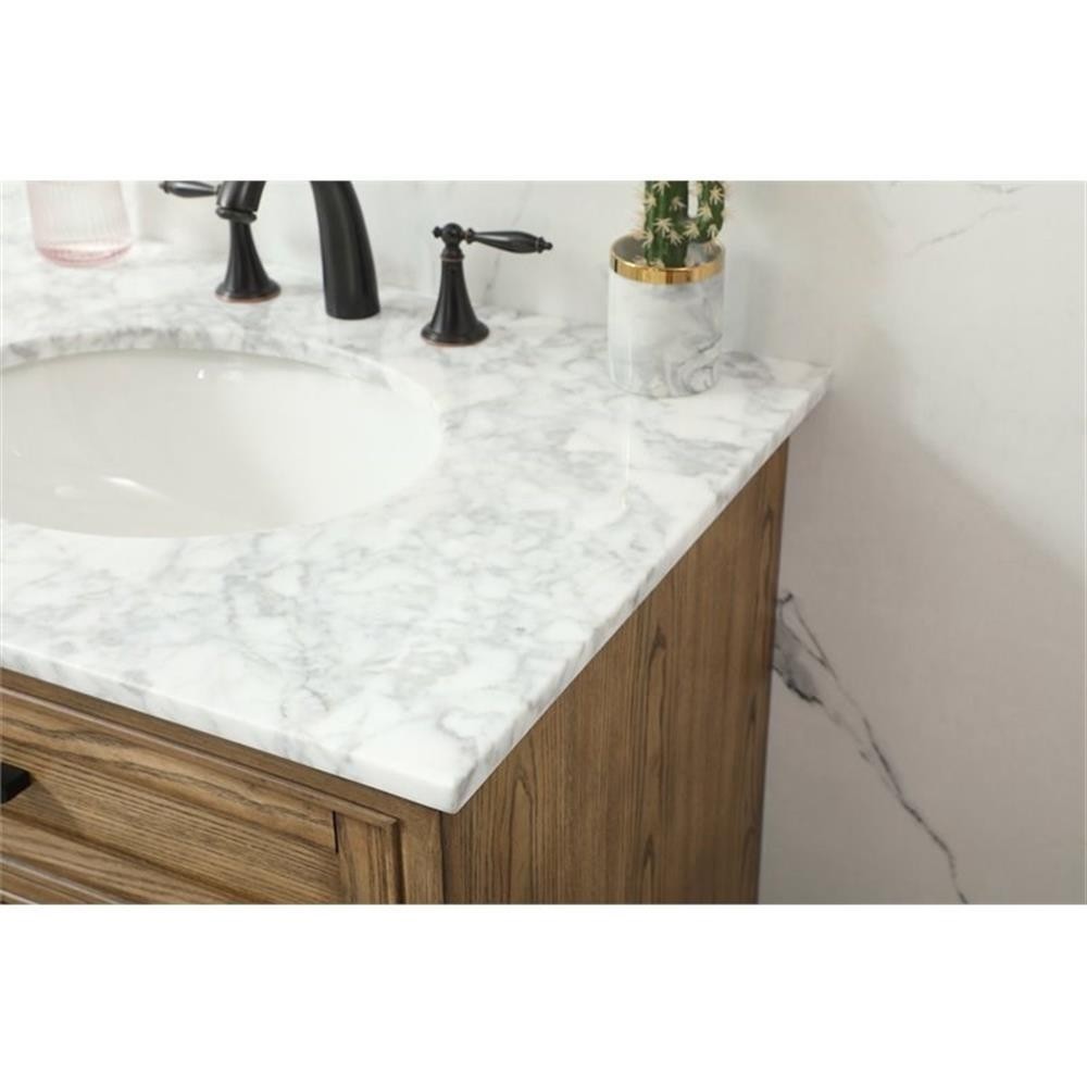 Elegant Decor Americana 30″ Aluminum Alloy Single Bathroom Vanity in Driftwood