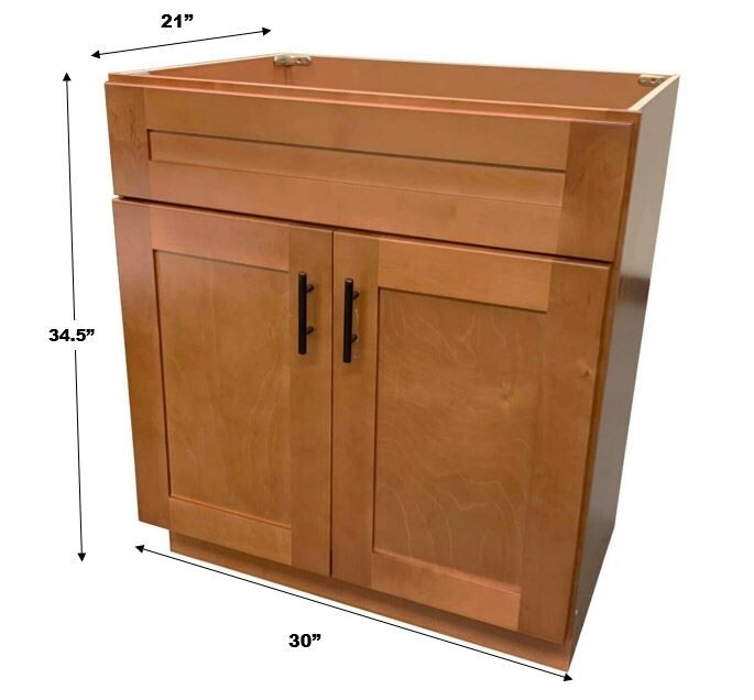 30″ New Maple Shaker Single-sink Bathroom Vanity Base Cabinet 30″ x 21″