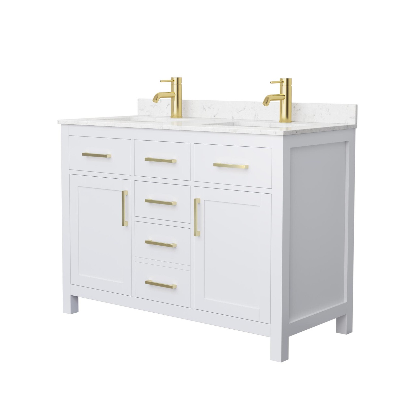Wyndham Collection WCG242448D-UNSMXX Beckett 48″ – Dark Blue / Carrara Cultured