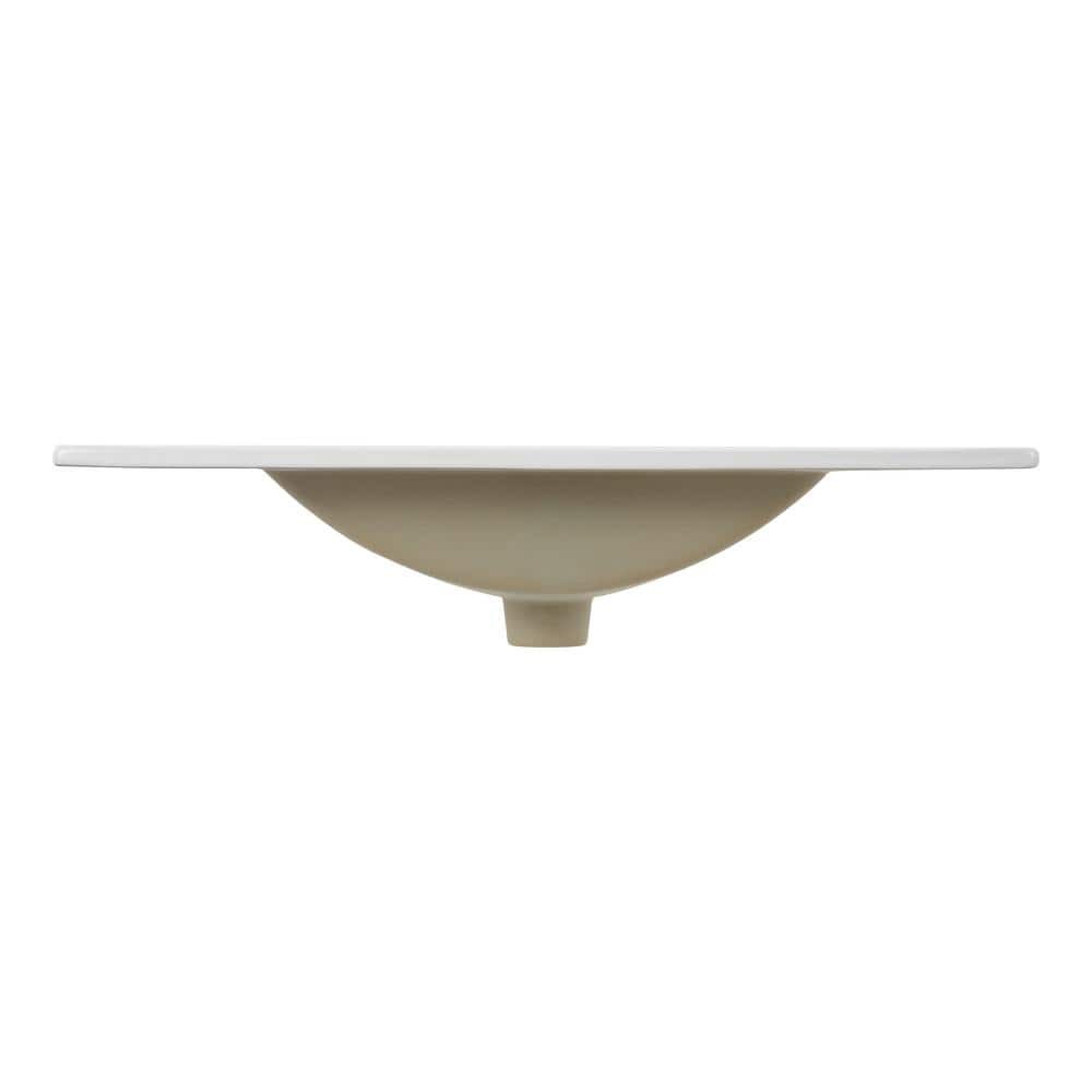 JONATHAN Y 30″ W x 18.25″ D Classic Rectangular Ceramic Sink Vanity Top White