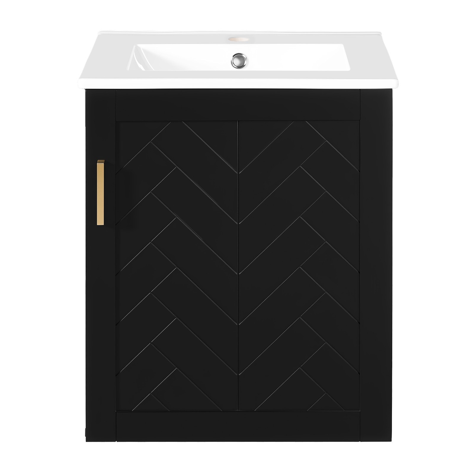 20″ Wall Mounted Bathroom Vanity Storage Cabinet With Sink Door Open Shelves