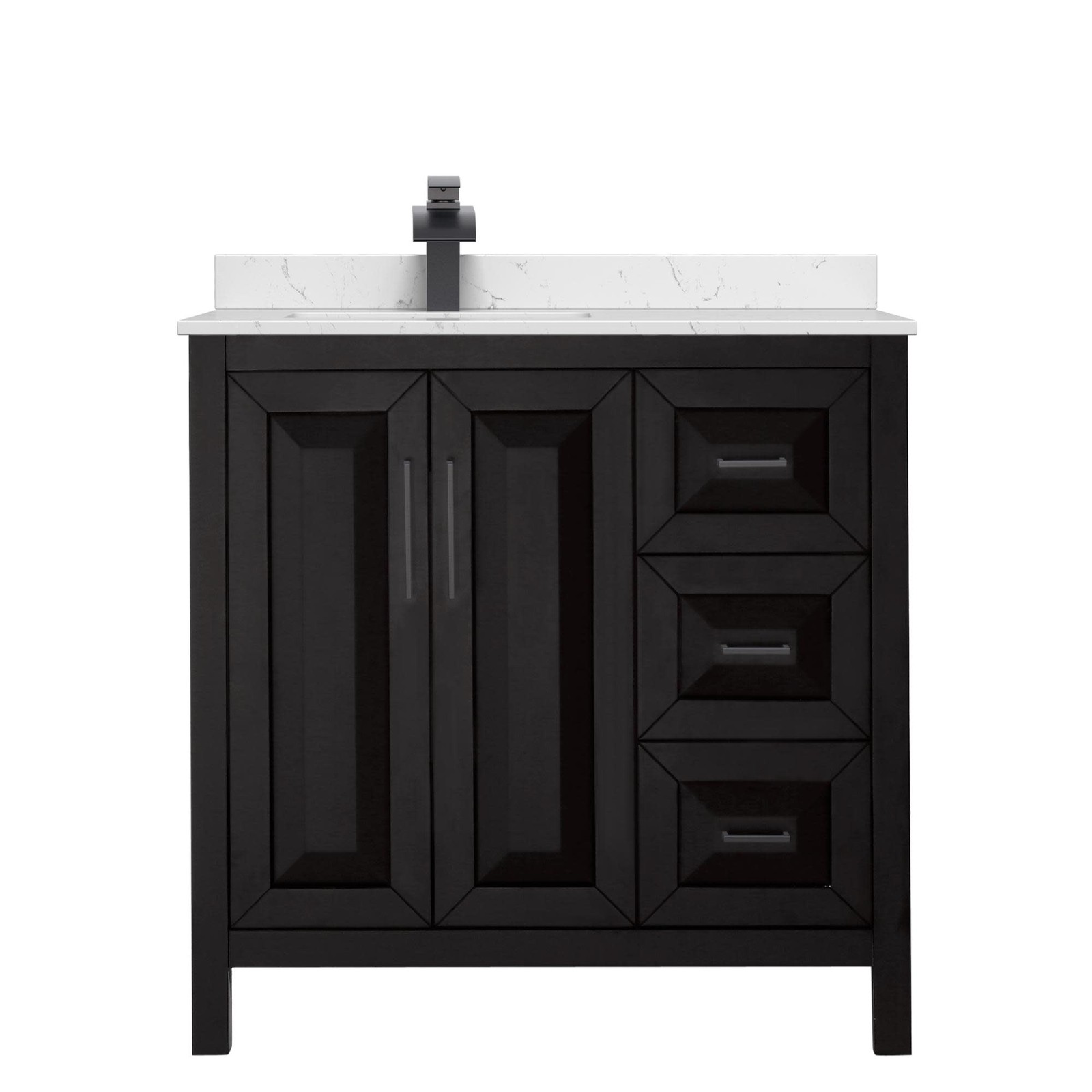 Wyndham Collection WCV252536S-Left-VCA-MXX Daria 36″ – White / Carrara Cultured