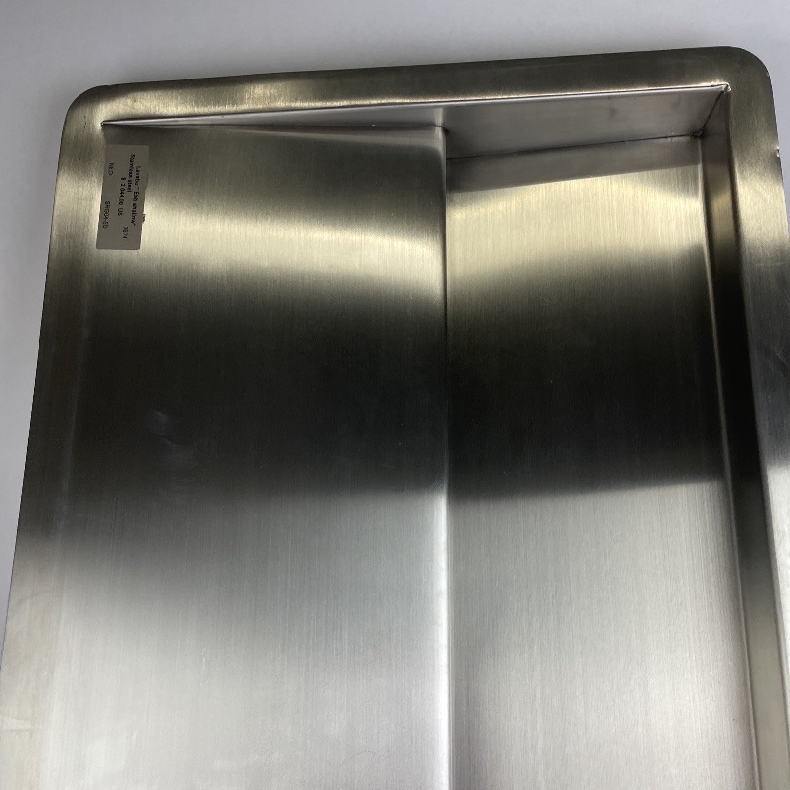 NEO METRO Collection Shallow EBB Basin 38″ x 16″ Under-Mount Sink Stainless