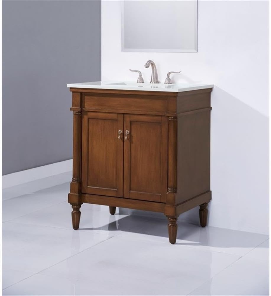 Elegant Decor – VF13030WT-VW – 30 Inch Single Bathroom Vanity in Walnut