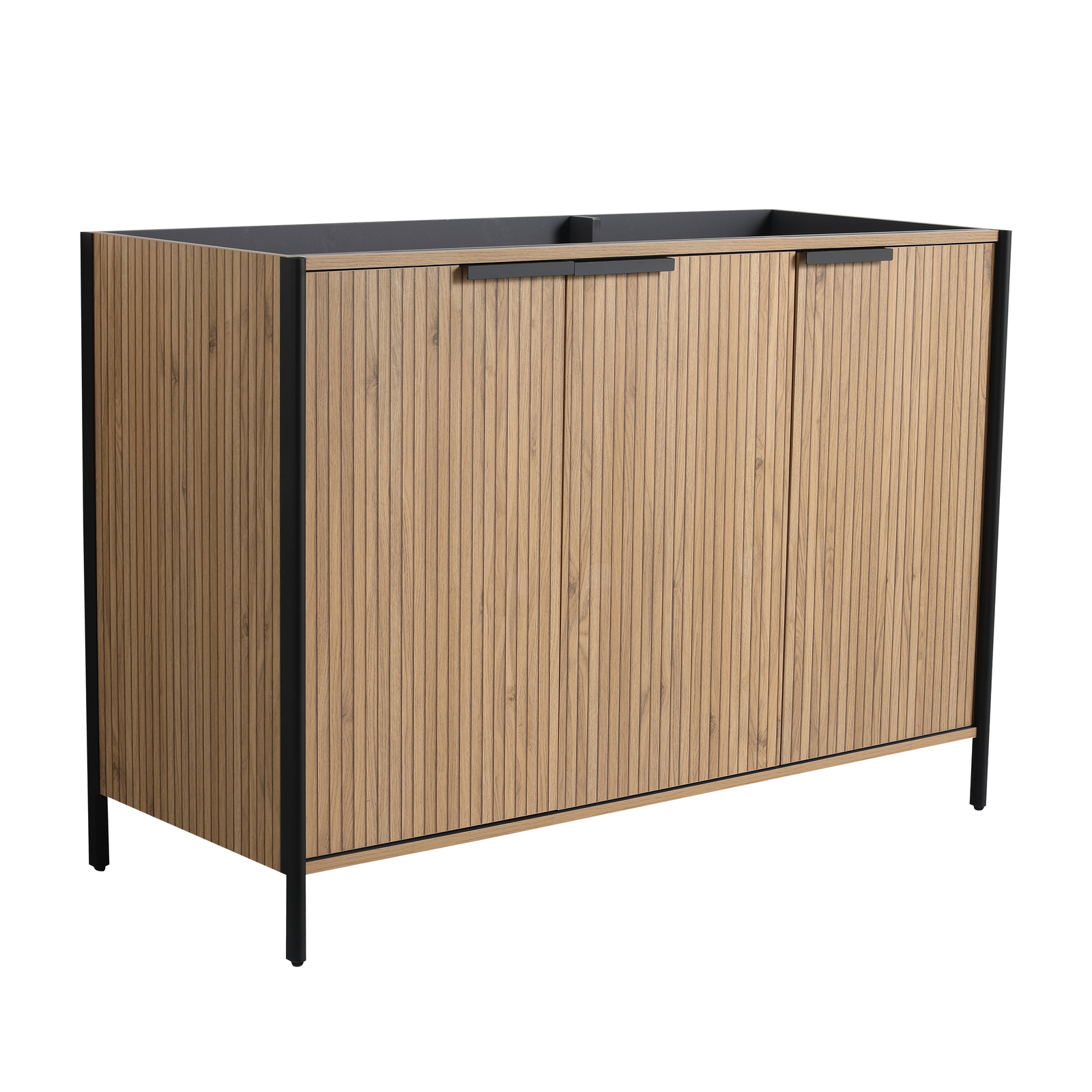 48″ Plywood Freestanding Bathroom Vanity Without Sink Top Included With 3 Doors