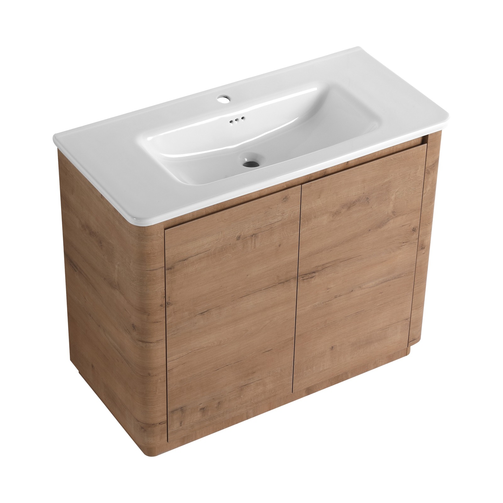 40 inch Freestanding Bathroom Vanity with Ceramic Sink Adjustable Shelf Plywood