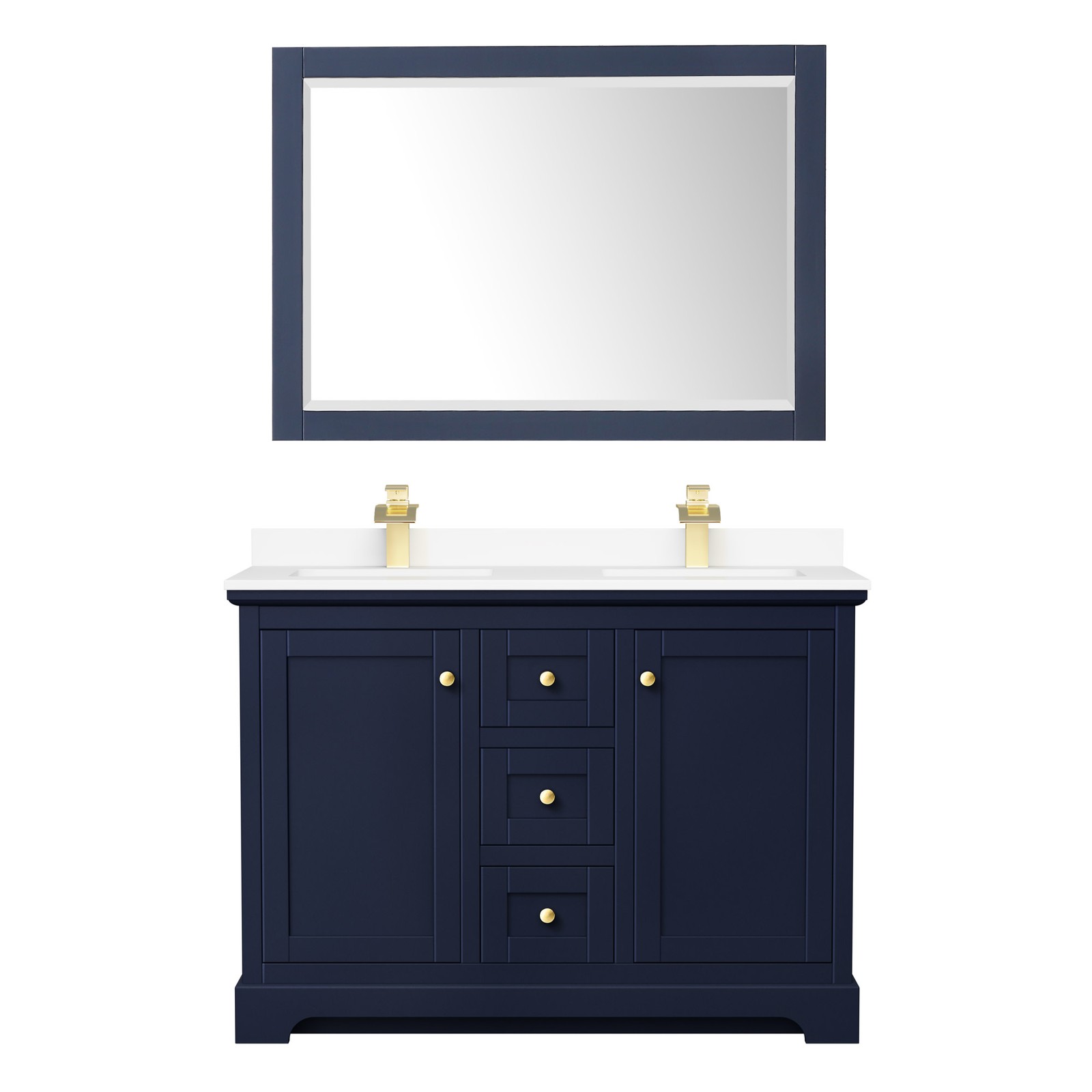 Wyndham Collection WCV232348D-VCA-M46 Avery 48″ – Dark Gray / White Cultured