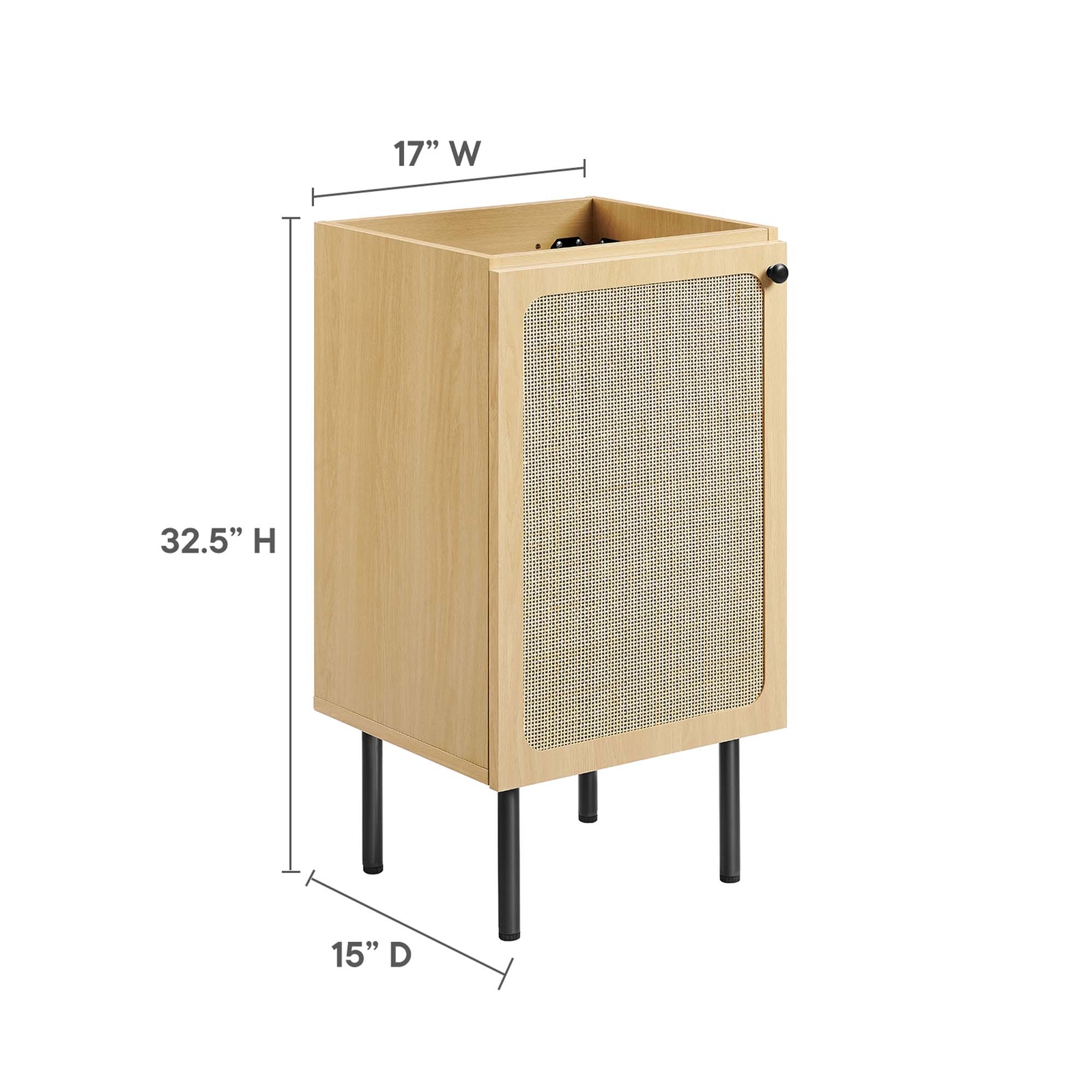 Modway Chaucer 18” Bathroom Vanity Cabinet in Oak (Sink Basin Not Included)