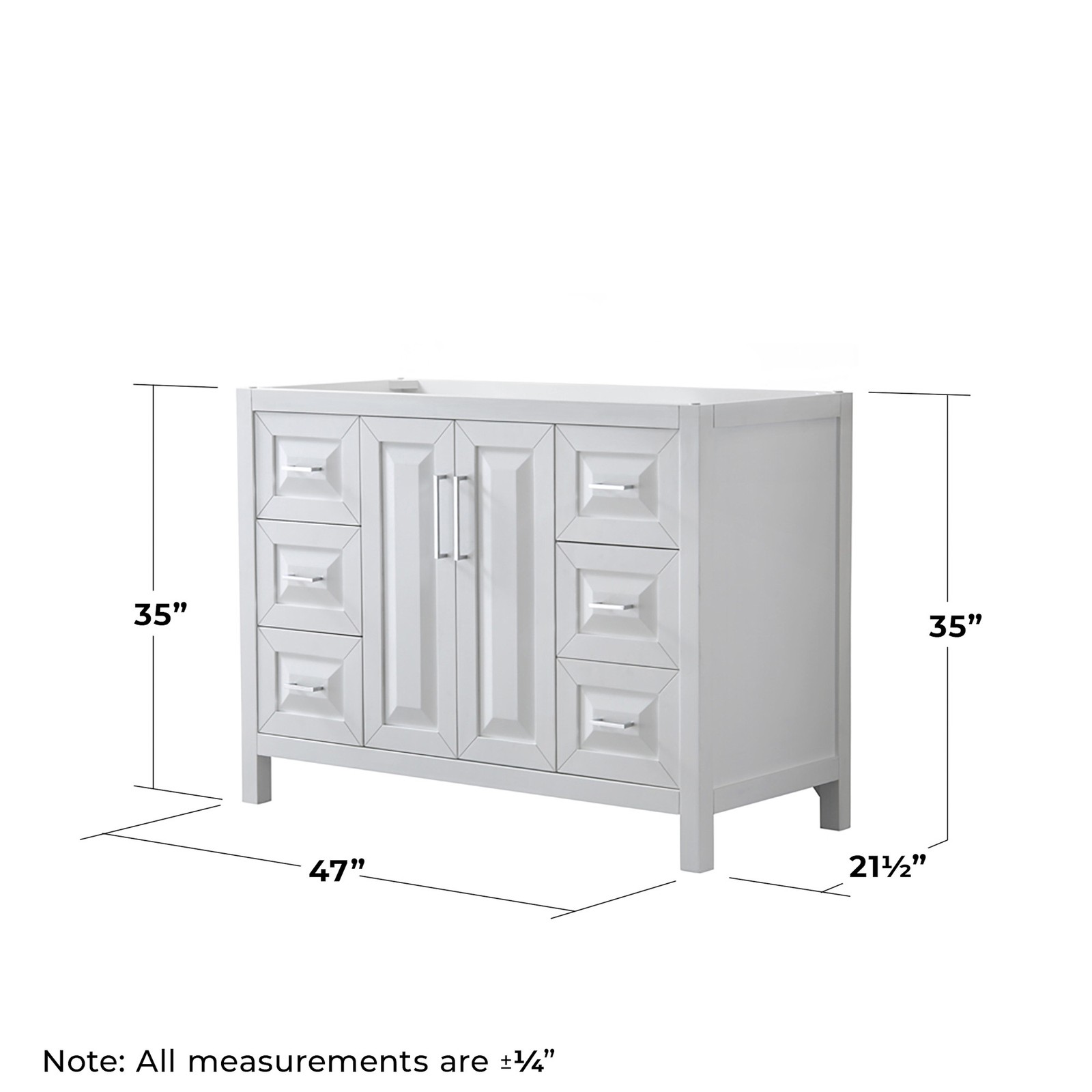Wyndham Collection WCV252548SCXSXXMXX Daria 47″ Single – White / Brushed Gold