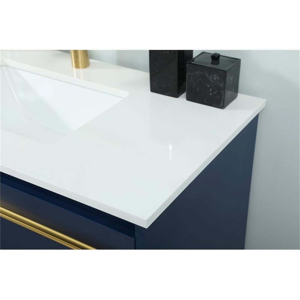 Elegant Decor Sloane 36″ MDF and Steel Single Bathroom Vanity in Blue