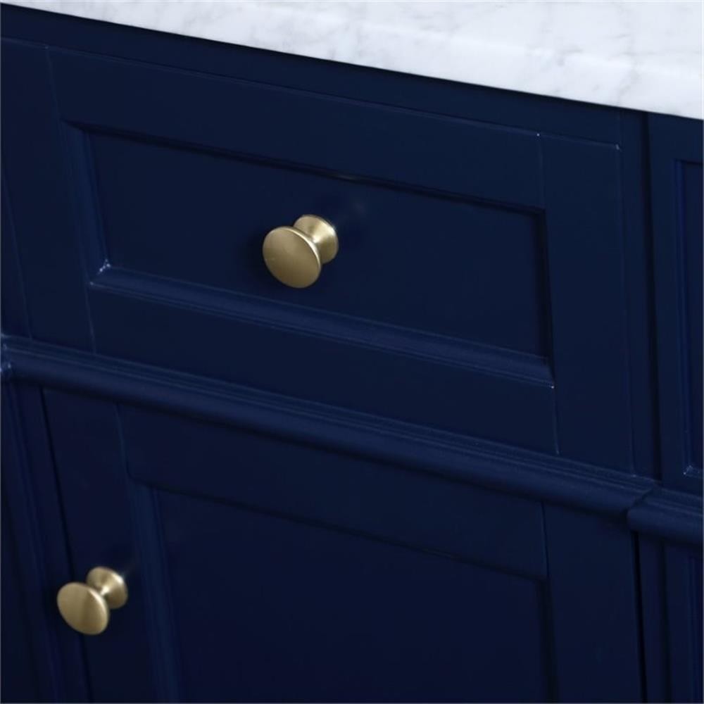 Pemberly Row Modern 18″ Single Marble Top Bathroom Vanity in Blue