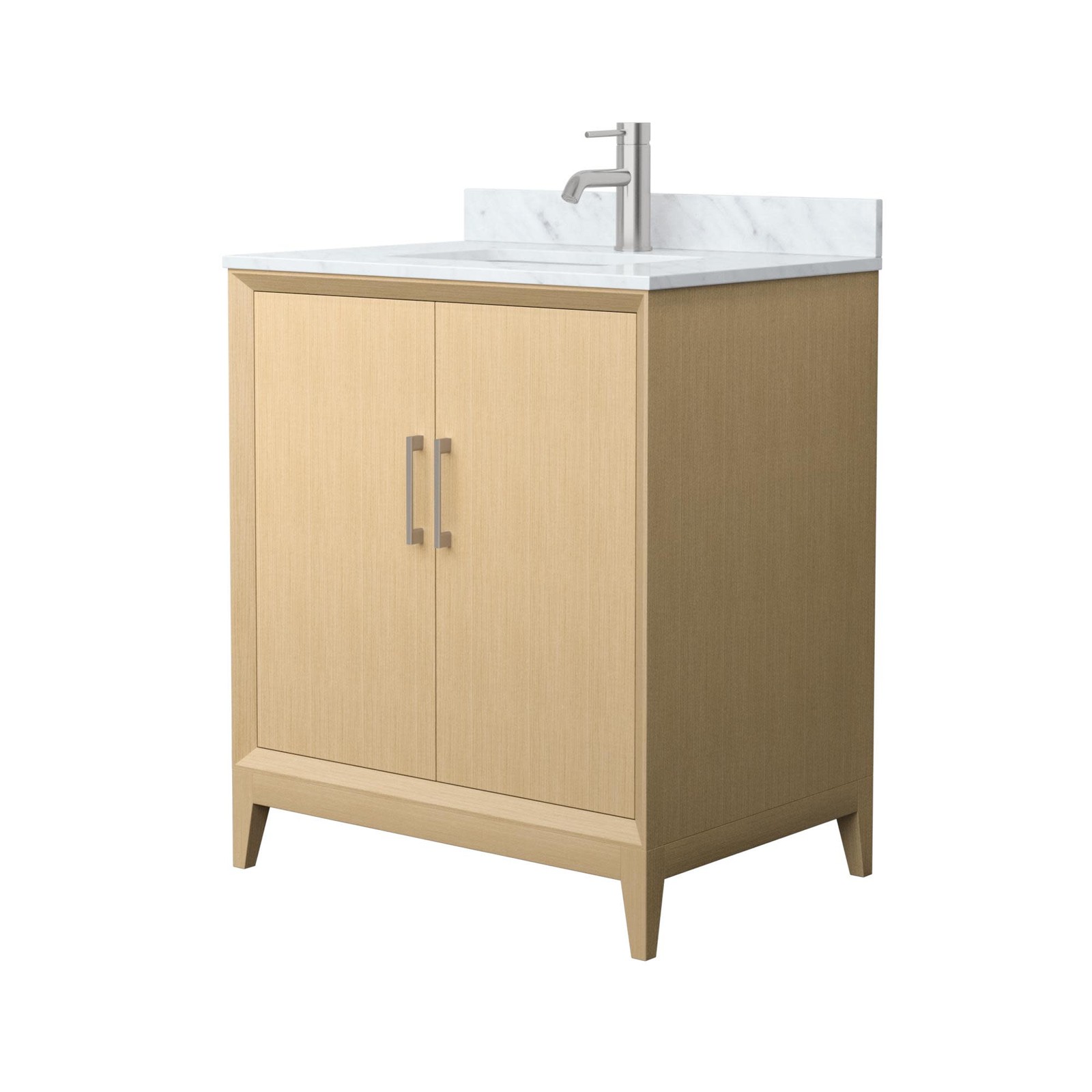 Wyndham Collection WCH7575-30S-CMUNS-MXX Janna 30″ – White Oak / Brushed Nickel
