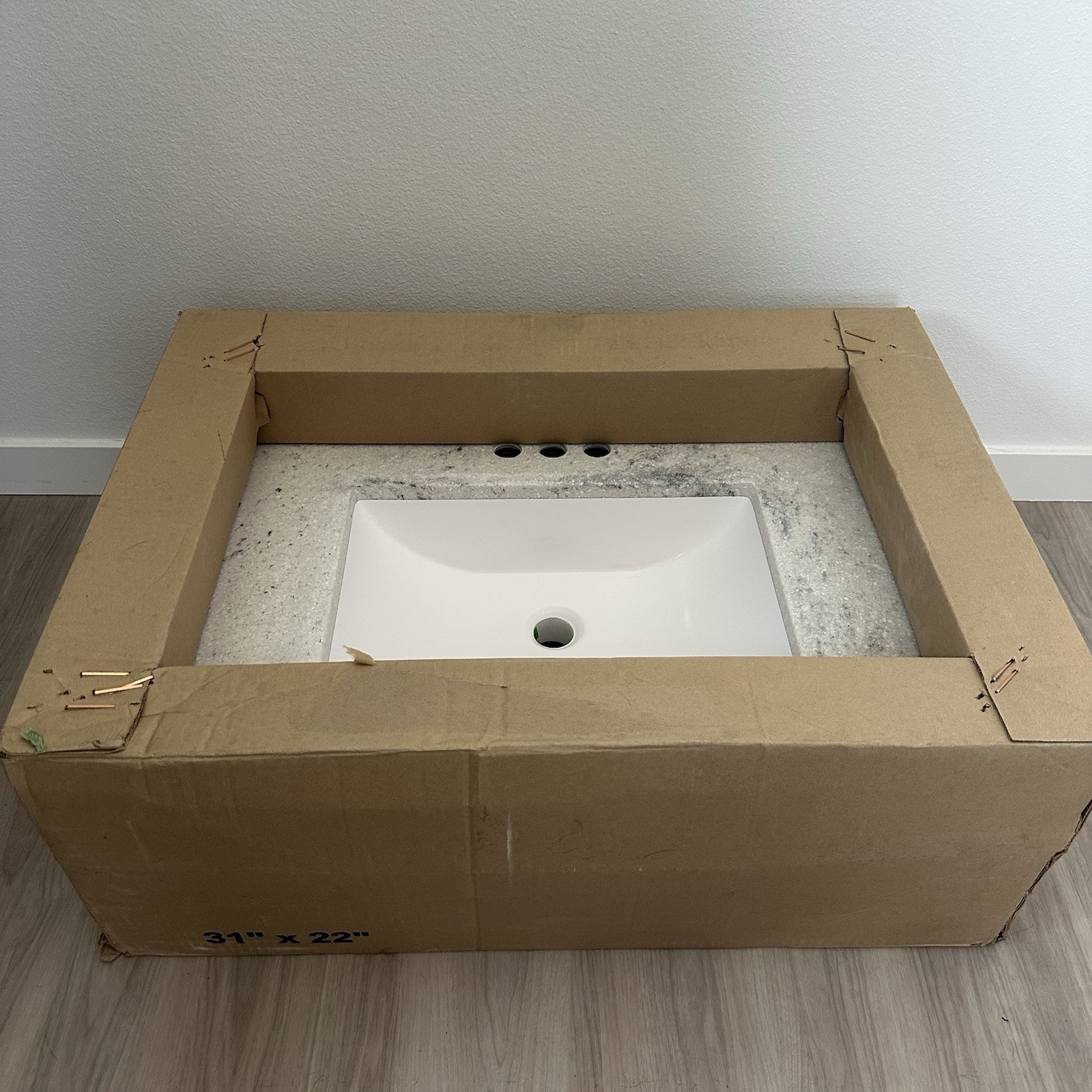 Hardware House 31”W x 22”D Two Toned Arctic Stone Cultured Marble