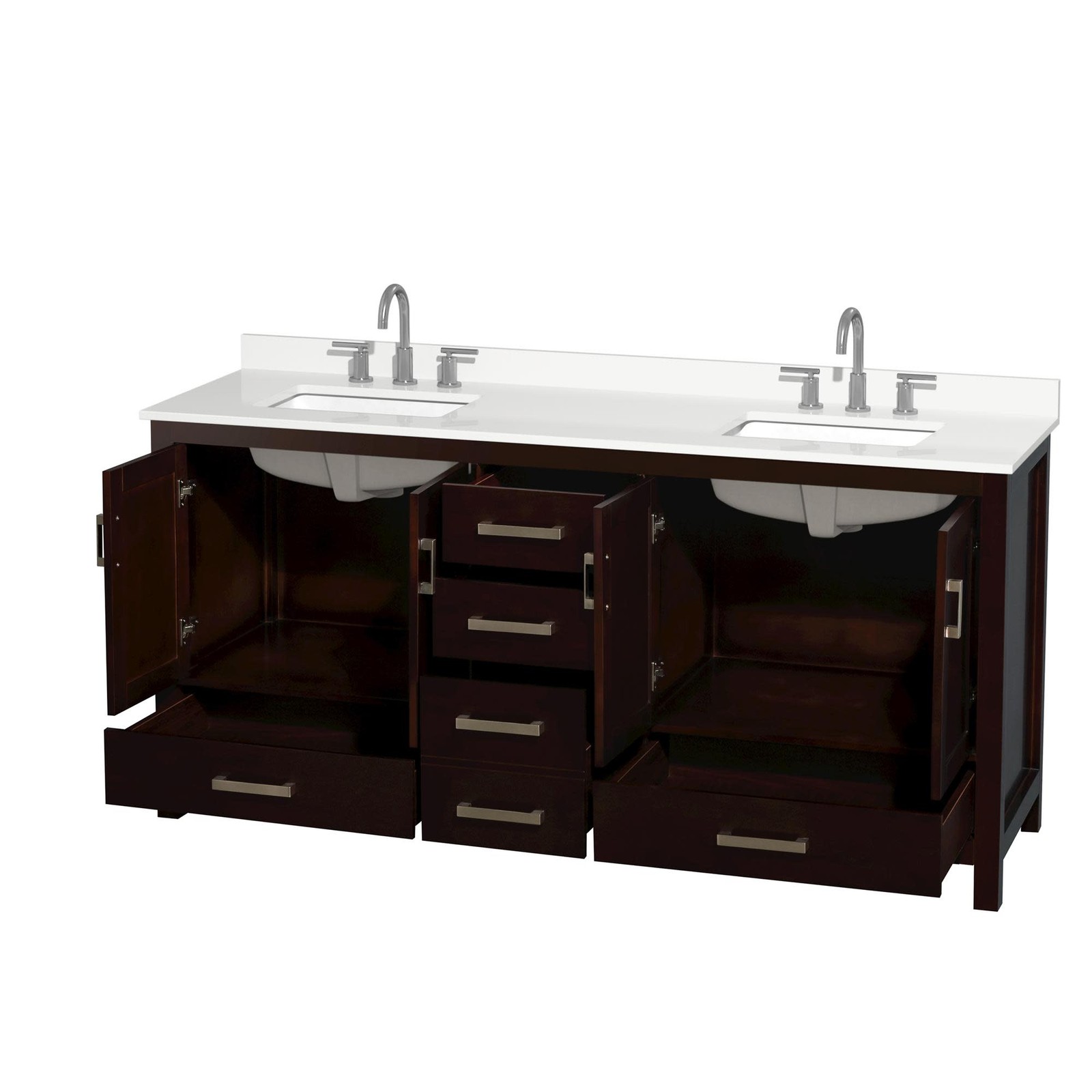 Wyndham Collection WCS141472D-QTZ-US3MXX Sheffield 72″ – Gray / Giotto Quartz