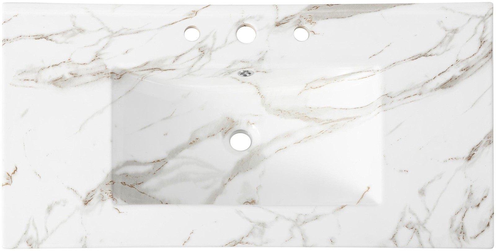 JONATHAN Y Lighting SNK1003 Ancillary 36″ Ceramic Vanity Top – White