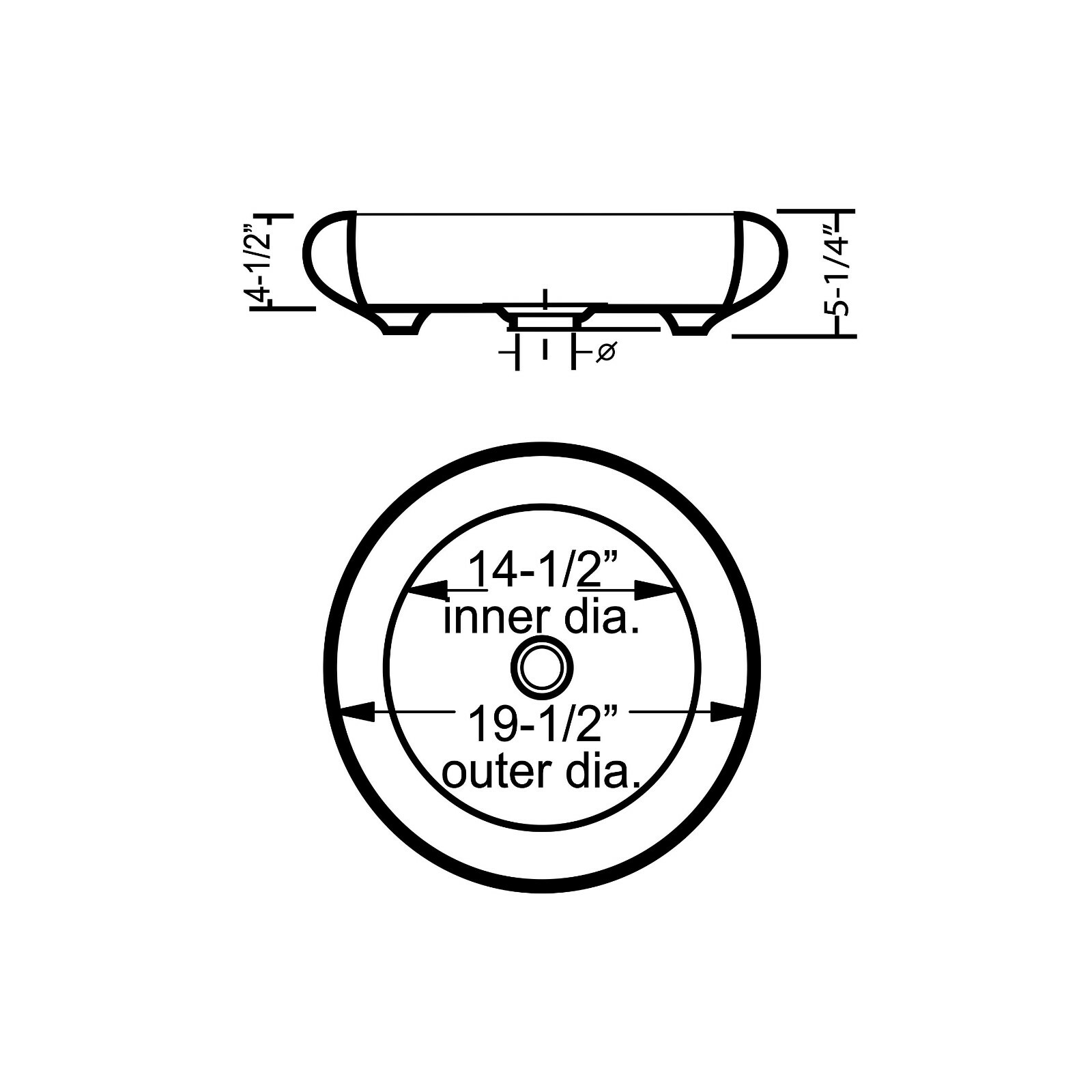 Rok Halo Round Shaped Vessel Bathroom Sink, 18-1/2″ Diameter, Ivory Porcelain