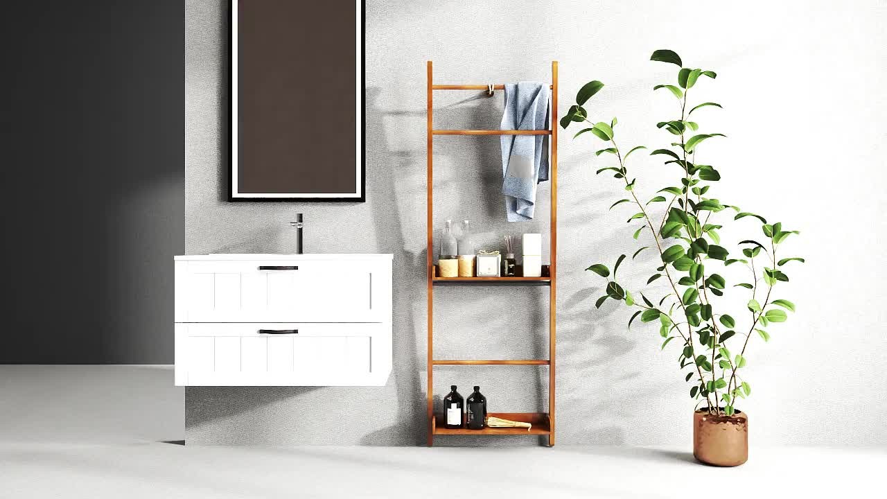 31.5″ Bathroom Vanity Cabinet with Sink Combo, Wall Mounted Floating Cabinet