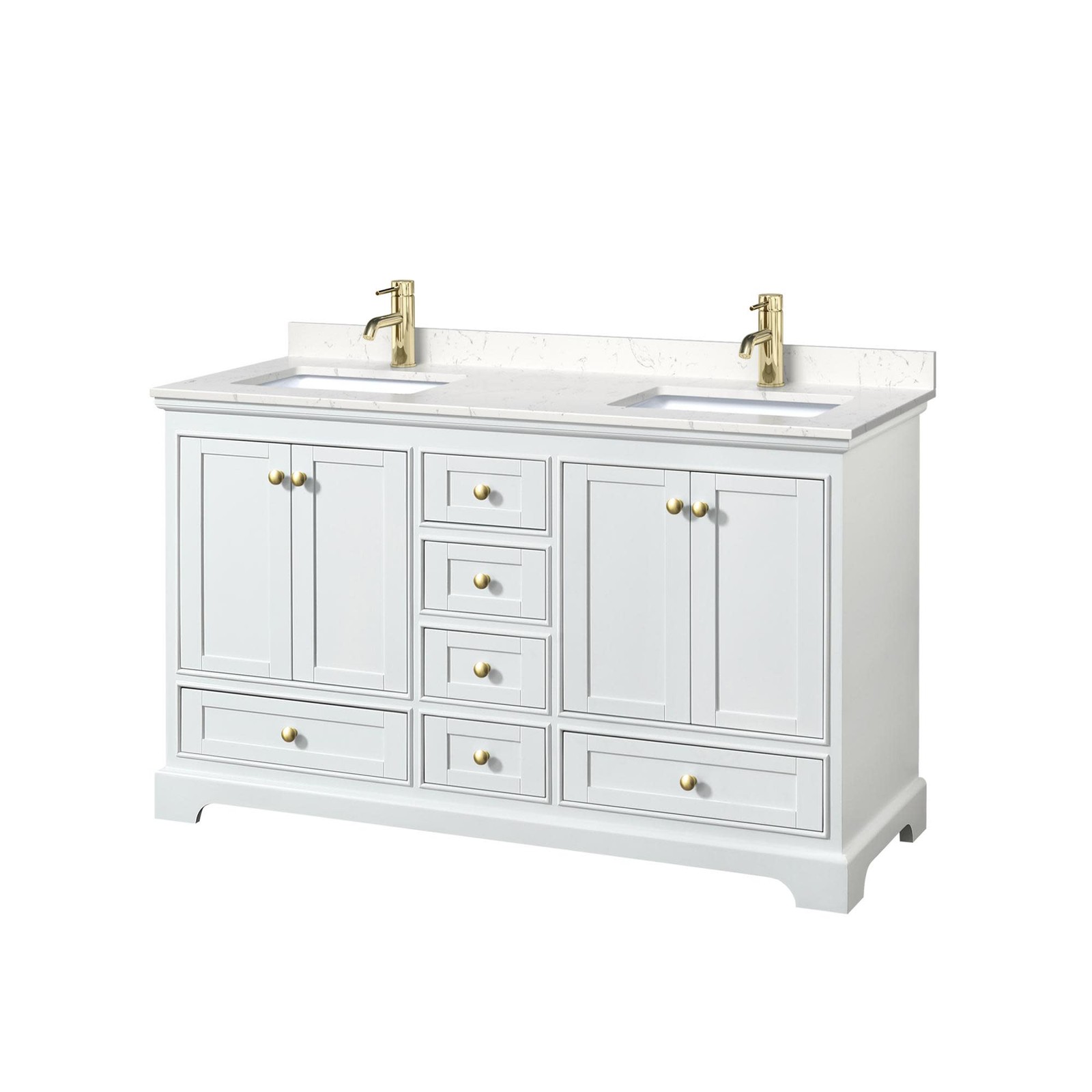 Wyndham Collection WCS202060D-VCA-MXX Deborah 60″ – Dark Gray / White Cultured