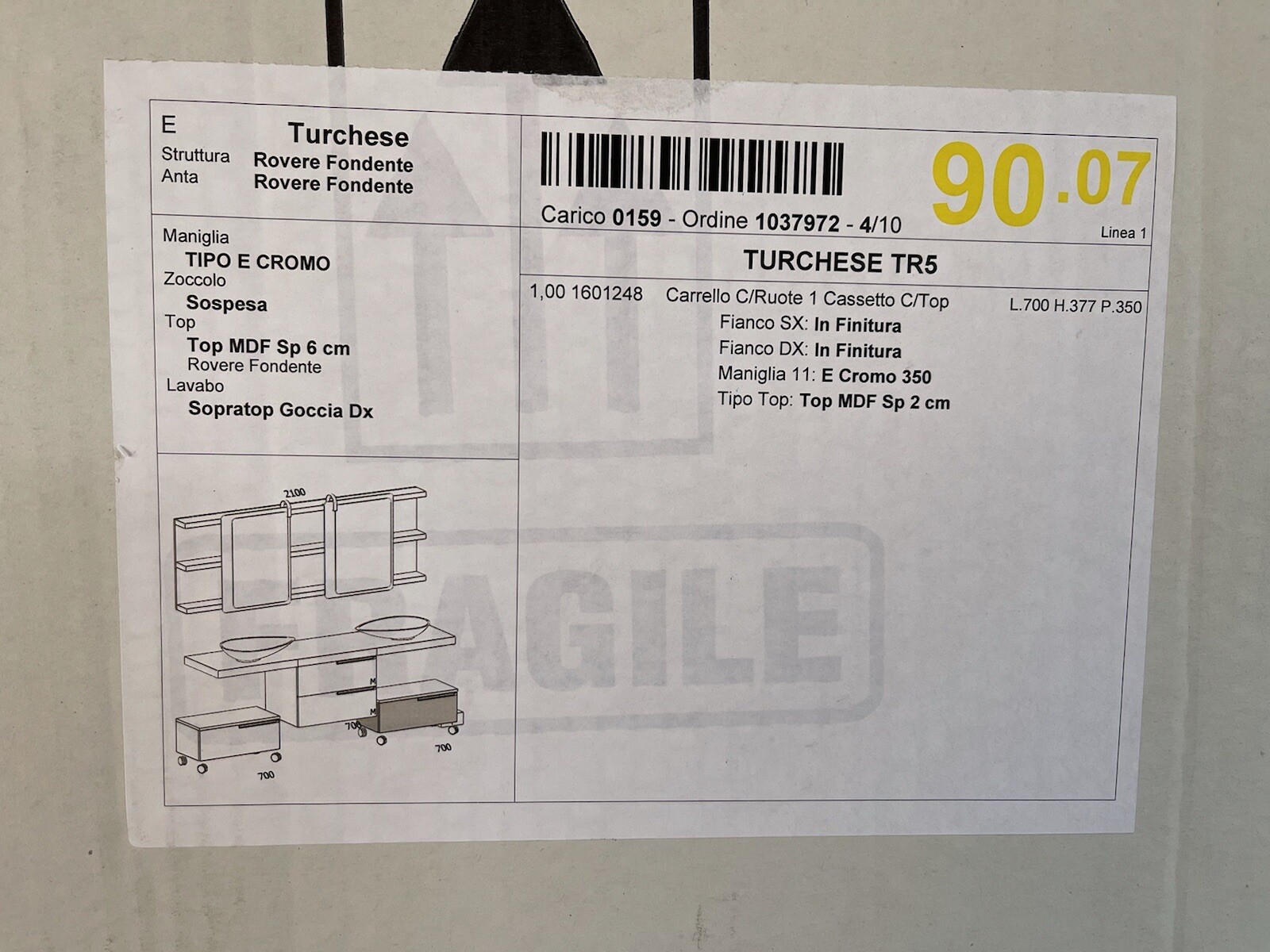 Ardeco Artesi Ultra Modern Bathroom Vanity Cabinet Mirror Set Italy $17K Retail!