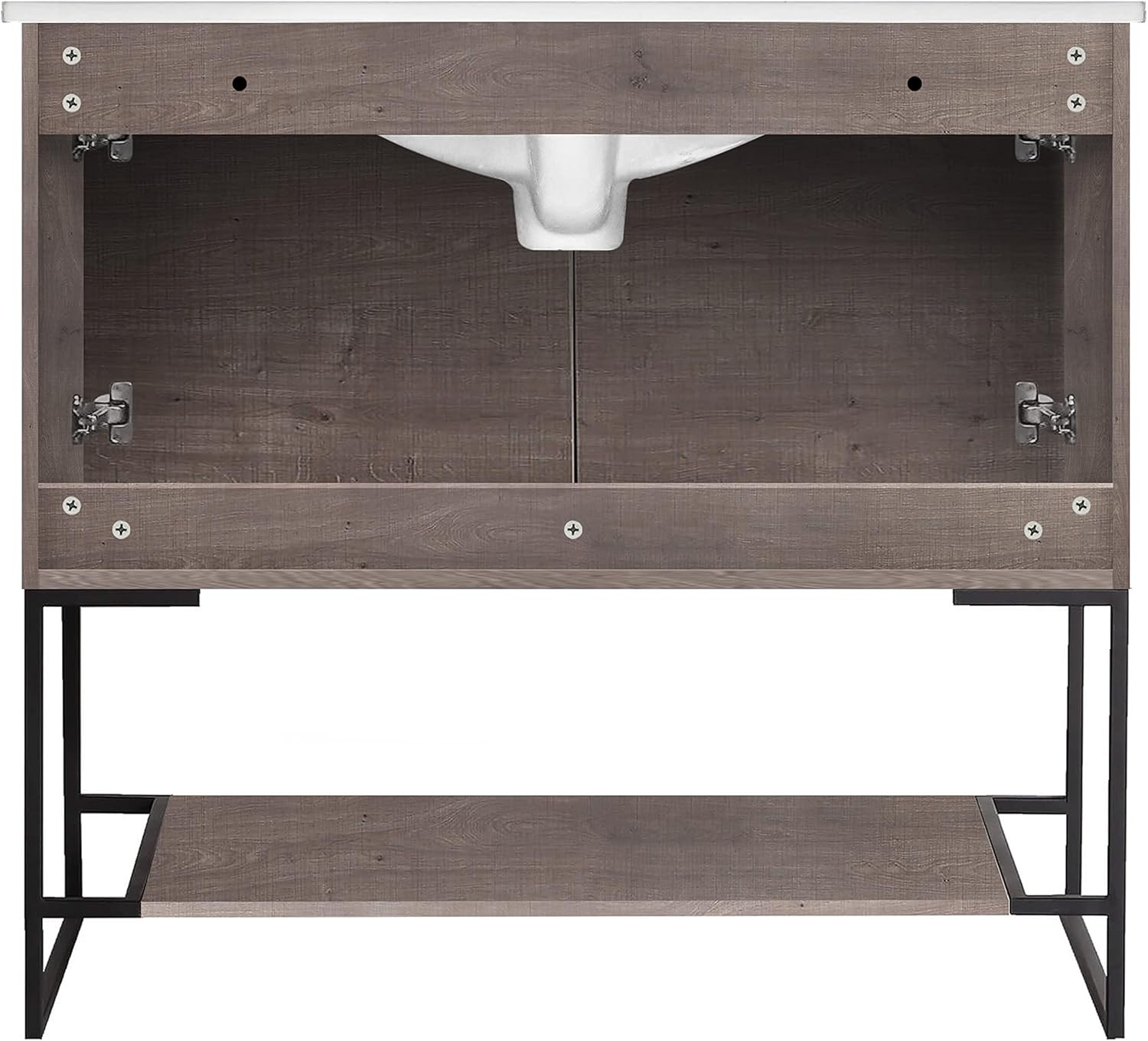36″ Urbania Bathroom Vanity & Sink – Sleek Knob-Free Design