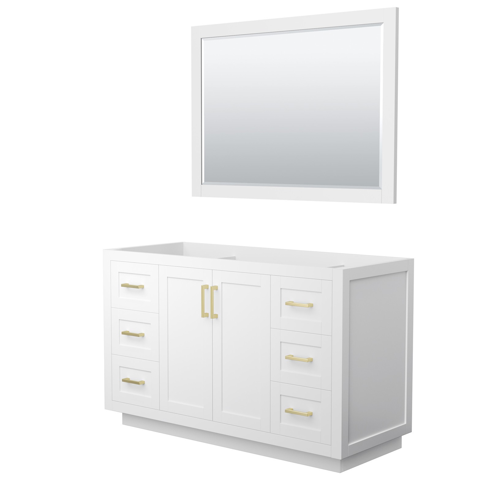 Wyndham Collection WCF2929-54S-CX-M46 Miranda 54″ Single – White / Brushed Gold