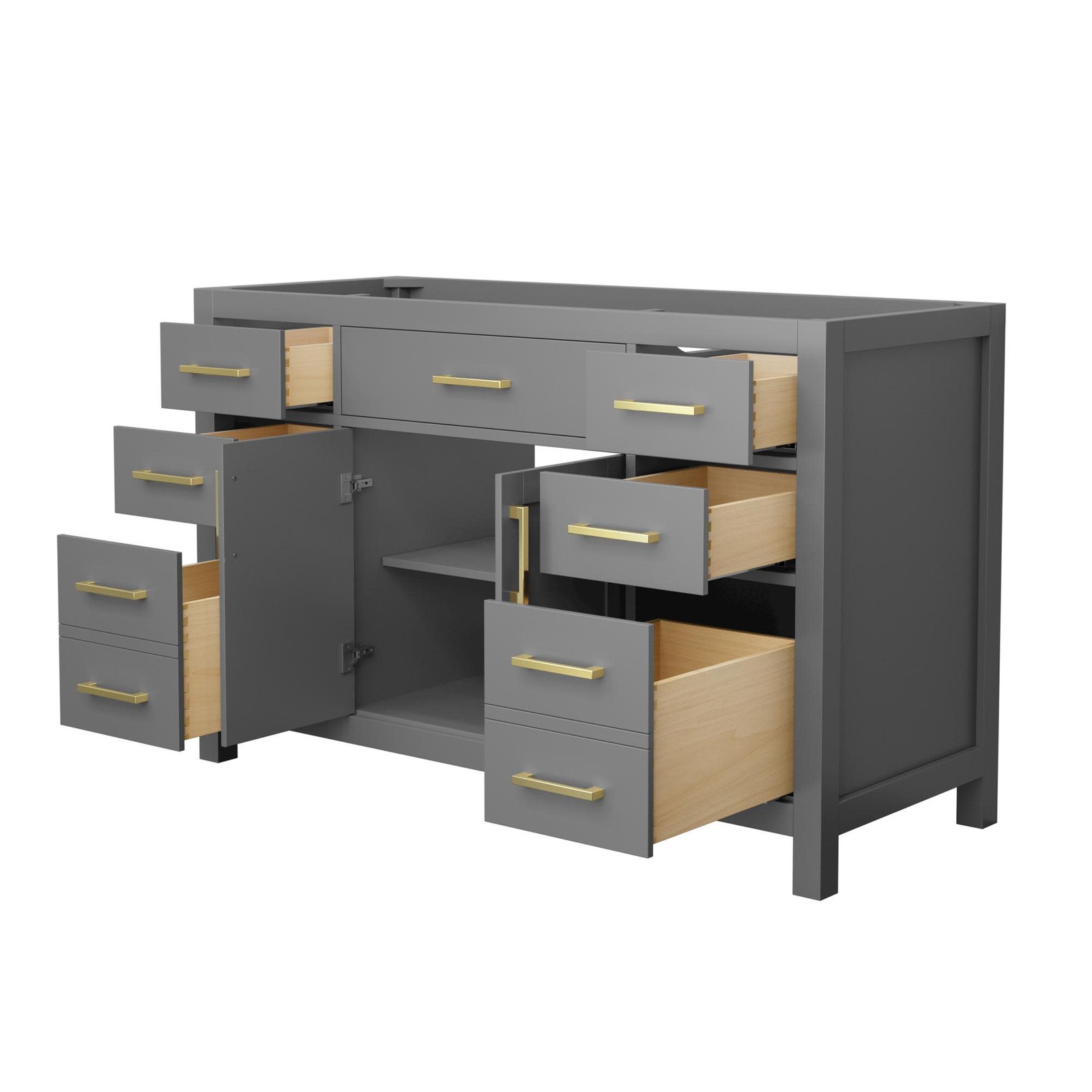 Wyndham Collection WCG242454S-CX-MXX Beckett 53″ Single – White / Brushed Gold