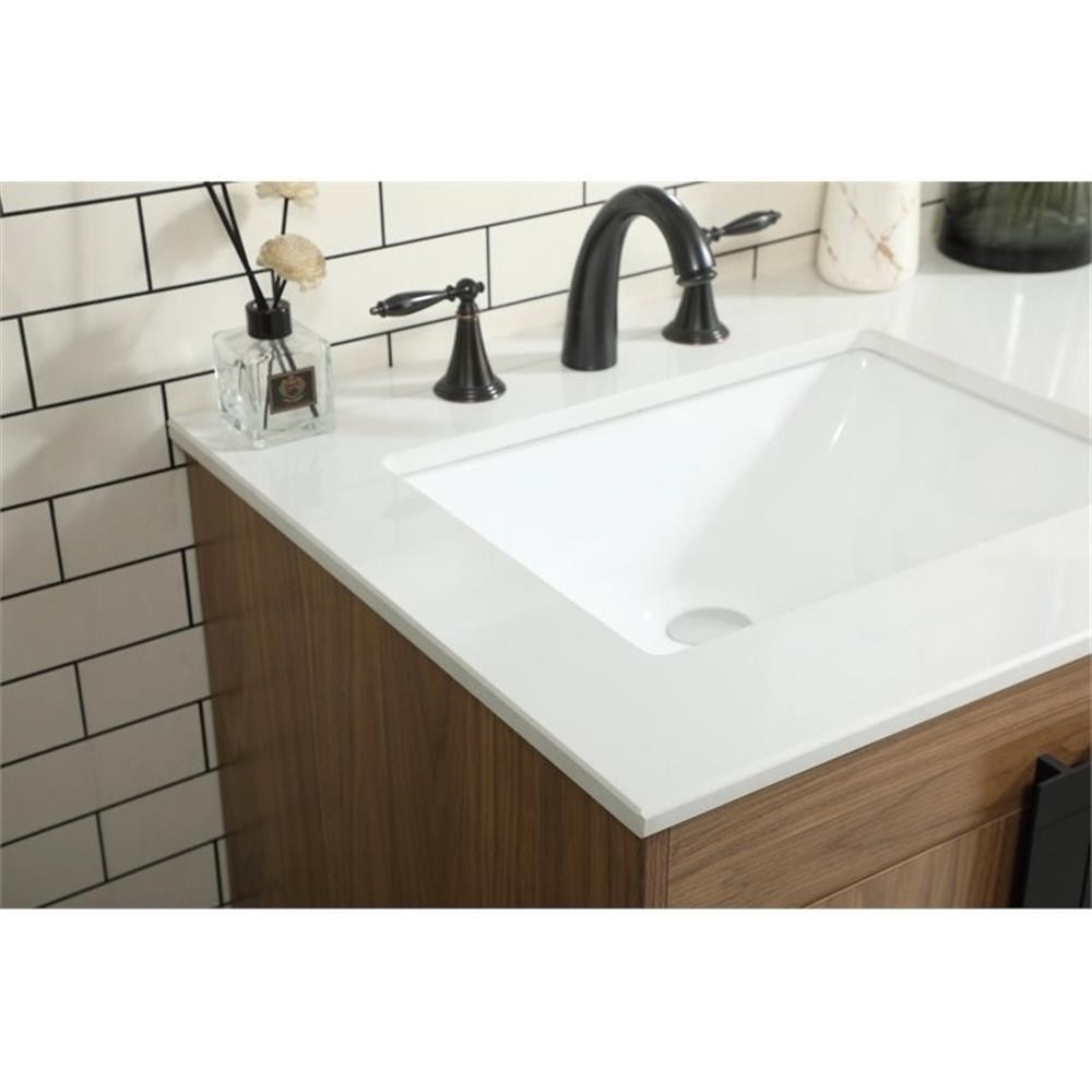 Elegant Decor Eugene 60″ Aluminum Alloy Iron Double Bathroom Vanity in Walnut