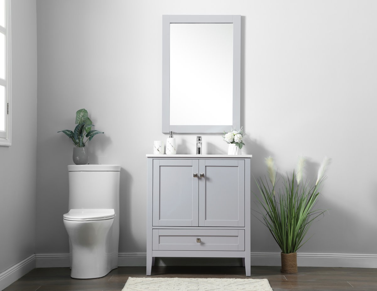 Elegant Lighting VF21130 Hamilton 30″ – White