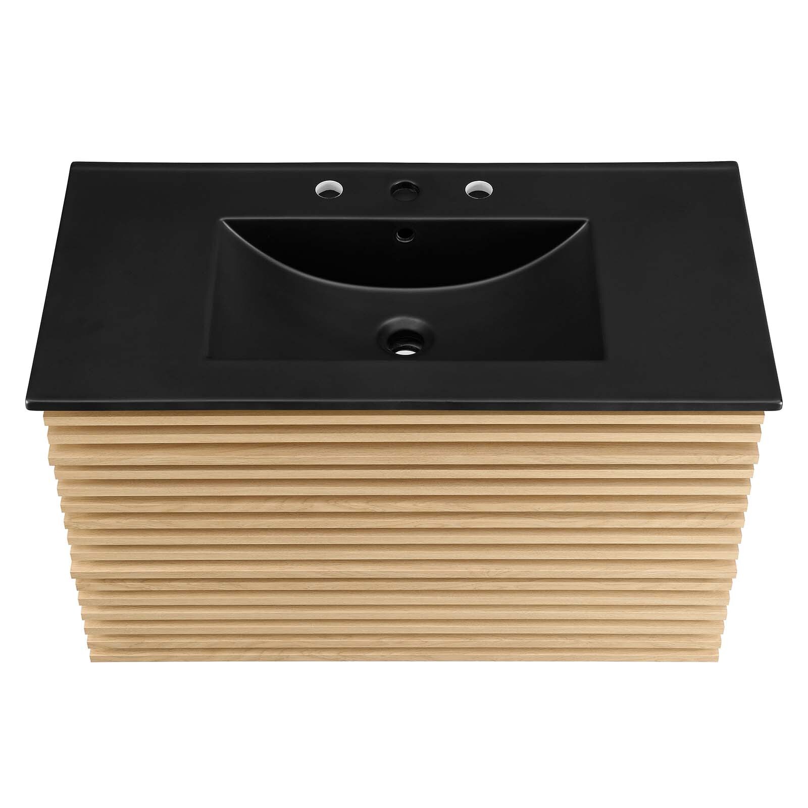 Modway Render 36″ Wall-Mount Bathroom Vanity in Oak Black