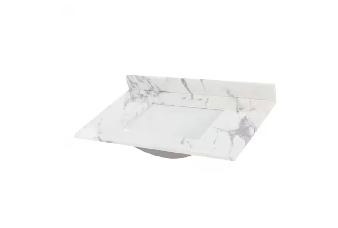 Home Decorators Collection 37 in. W x 22 in. D Engineered Stone Composite White