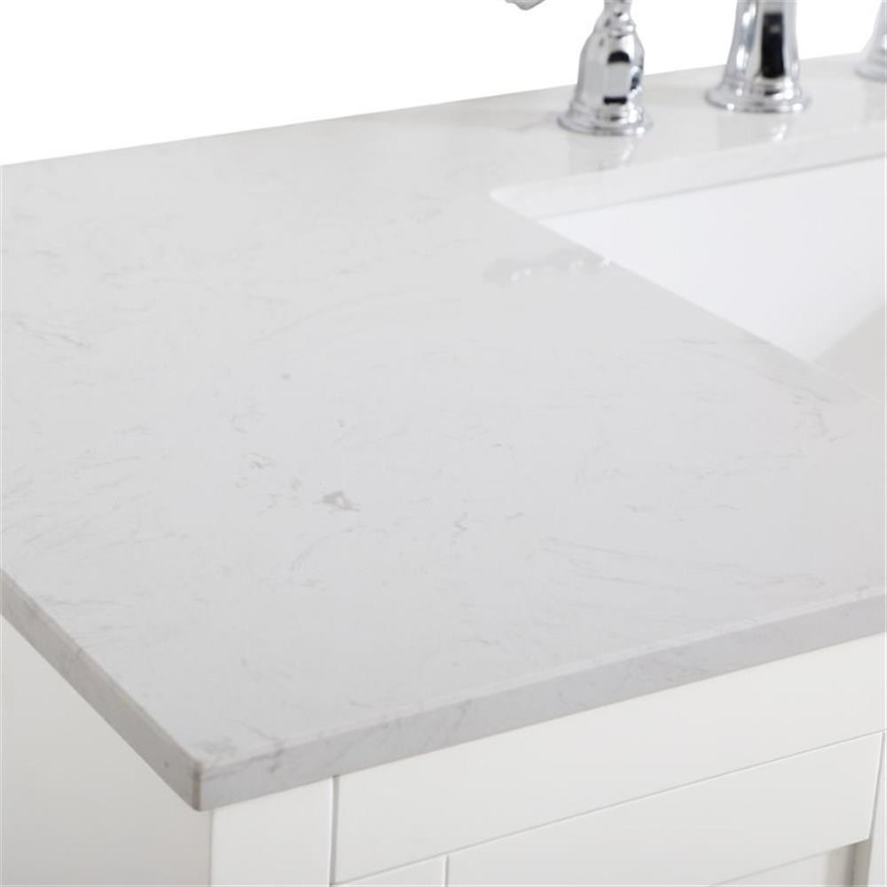 Elegant Decor Aubrey 48″ Single Quartz Top Bathroom Vanity in White
