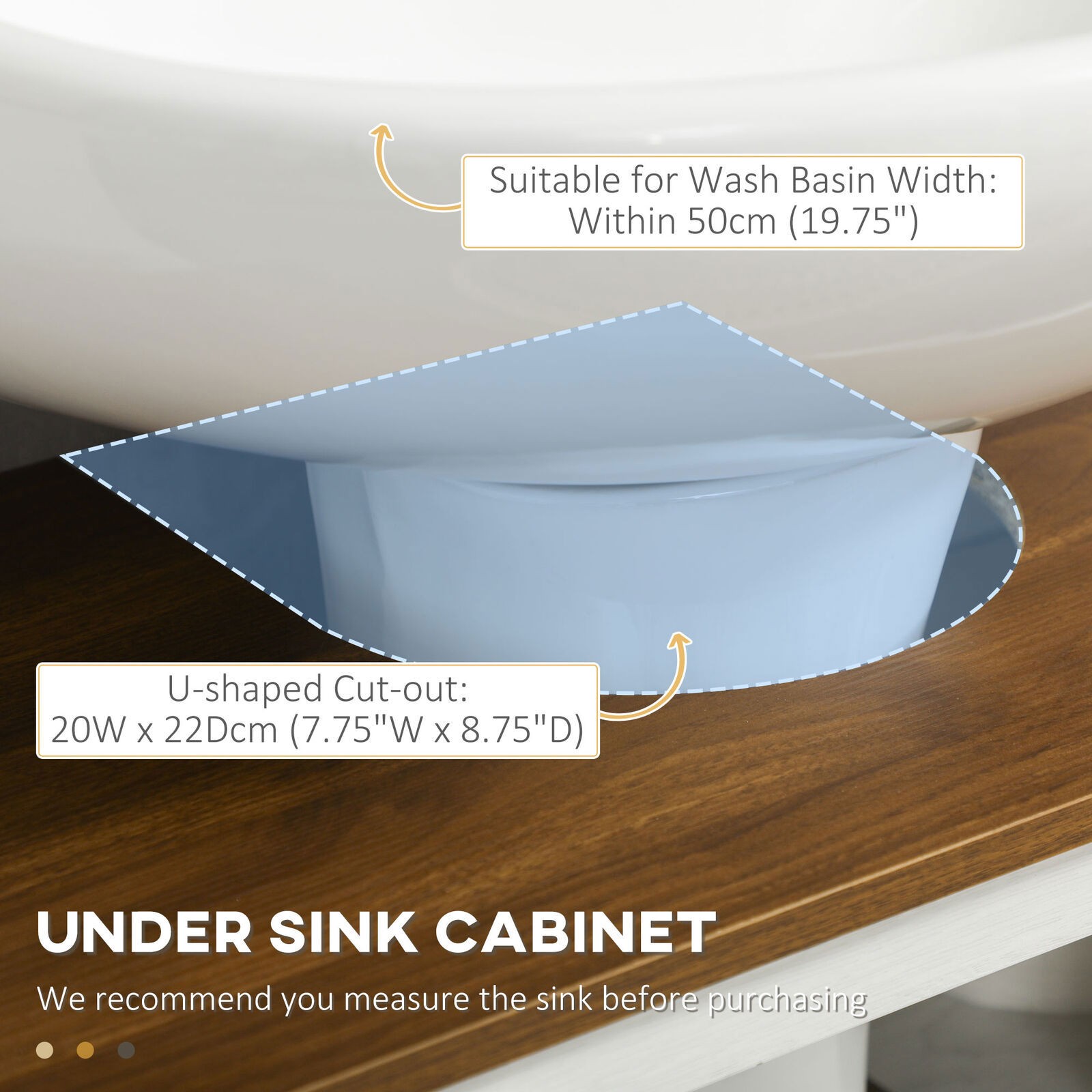Bathroom Sink Cabinet Pedestal Sink Storage Cabinet with Doors White