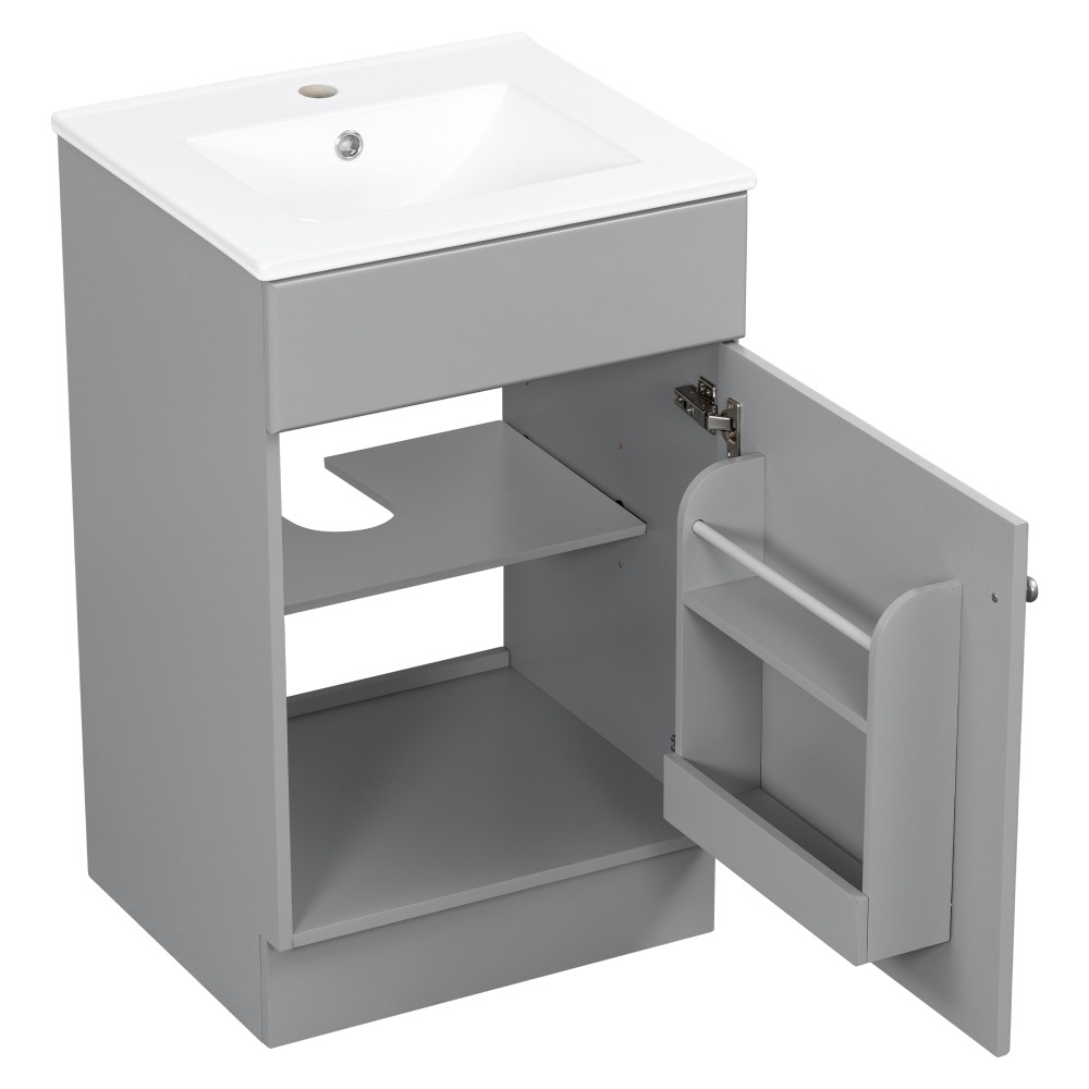 20″ Bathroom Vanity with Sink Vanity Cabinetwith Door Shelf and Adjustable Shelf