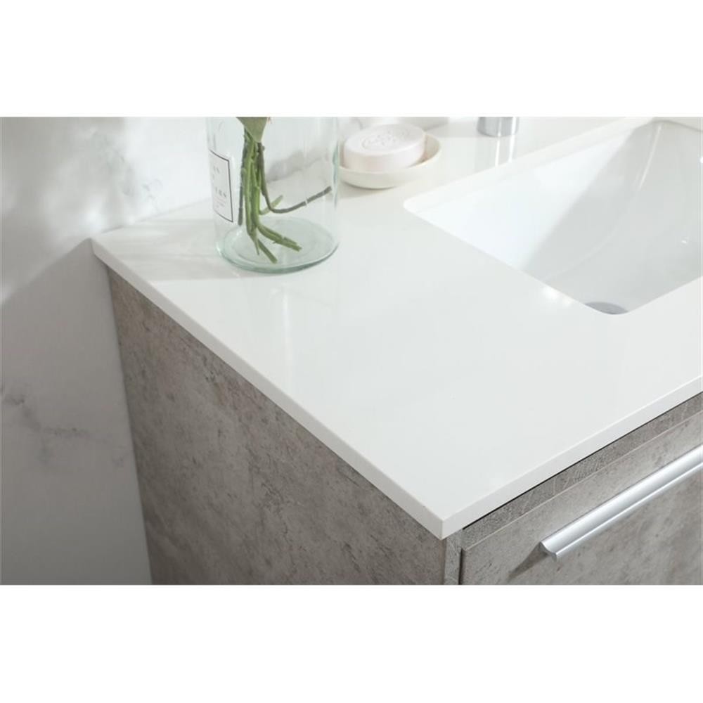 Elegant Decor Roman 36″ Aluminum Alloy MDF Single Bathroom Vanity in Gray