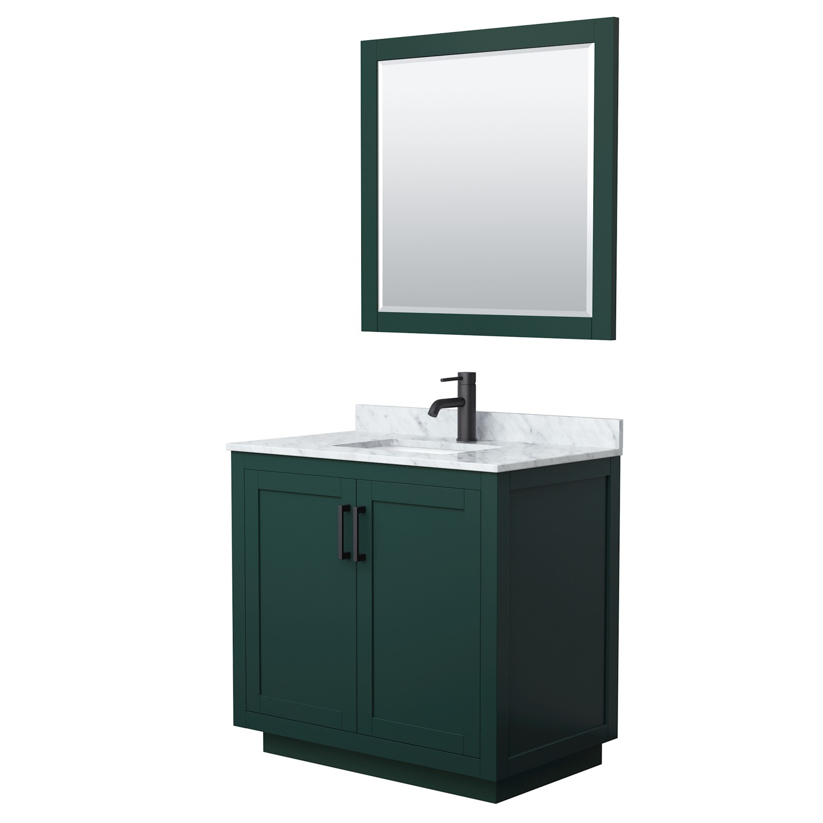 Wyndham Collection WCF2929-36S-NAT-M34 Miranda 36″ – Dark Gray / White Carrara