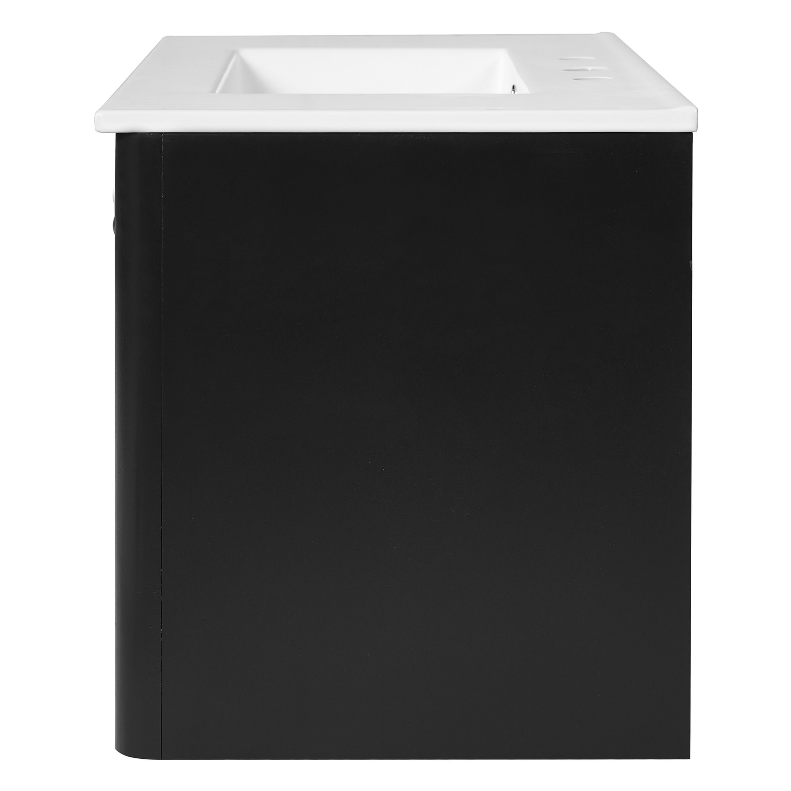 30″ Modern Bathroom Cabinet Floating Bathroom Vanity w/Oval Knobs & Round Edge