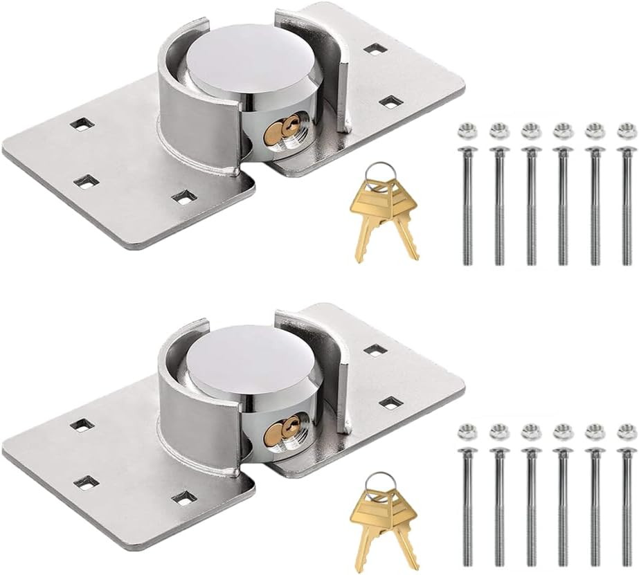 2 Pack Van Door Padlock Keyed Alike Heavy Duty Solid Steel Hasp 73MM Garage Shed