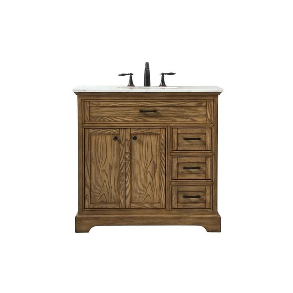 Elegant Decor Americana 36″ Aluminum Alloy Single Bathroom Vanity in Driftwood